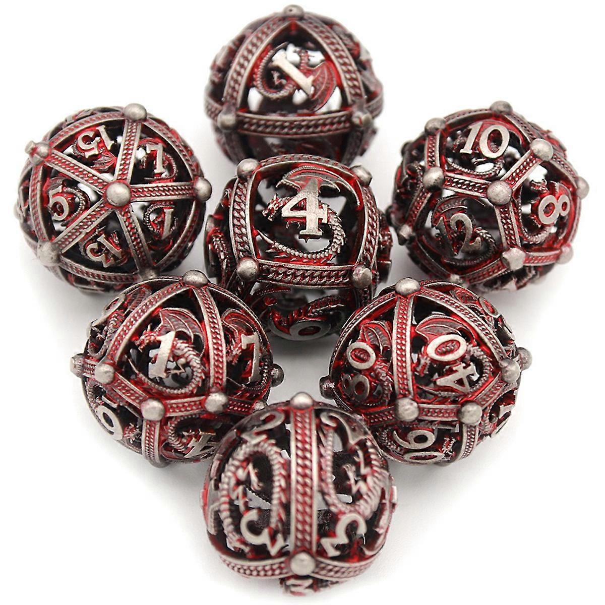 7 PCS Metal Dice Set for Dungeons and Dragon Tabletop Game, D