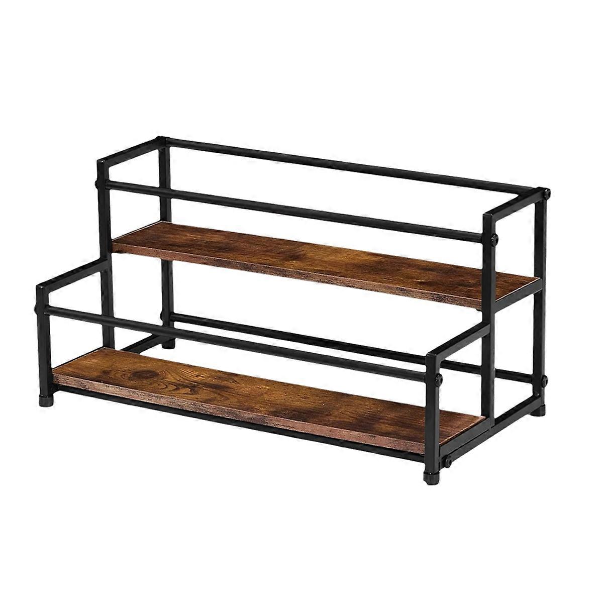 Coffee Syrup Organizer, 2-Tier 10 Syrup Bottles Rack for Coffee Bar, Liquor Bottle Display Shelf Hol
