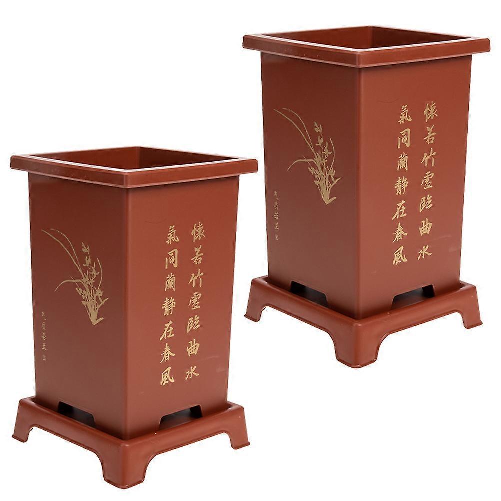 Creative Flower Holder For Plants And Orchids Light Brown Decorative Use In Office And Home 6Set