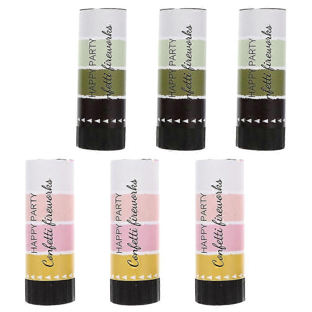 Party Confetti Paper Tubes Handheld for Decoration 6Pcs