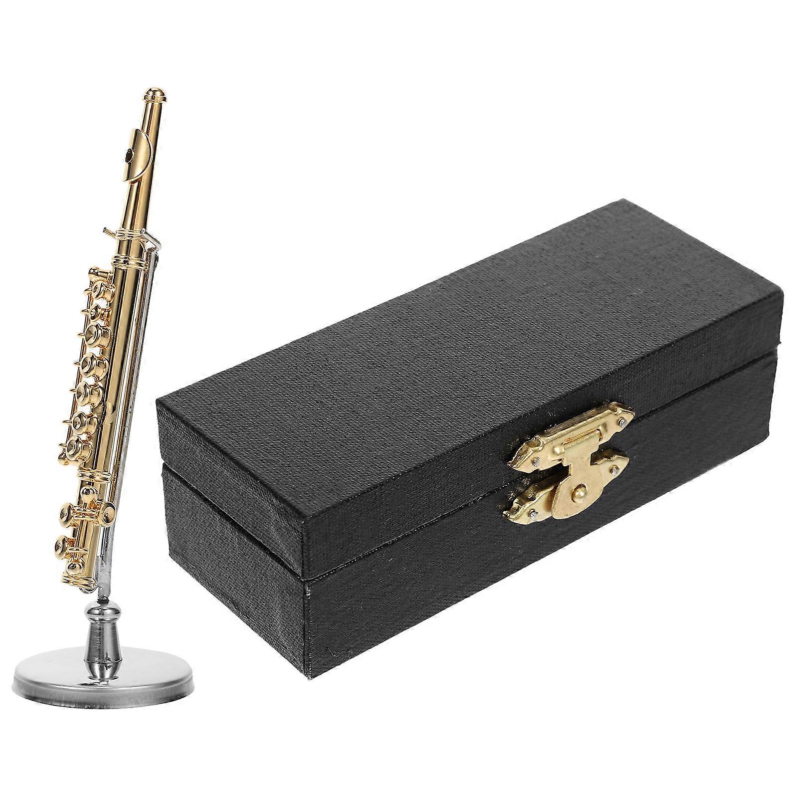 Flute Ornament 3Sets Metal Model for Desktop Decor