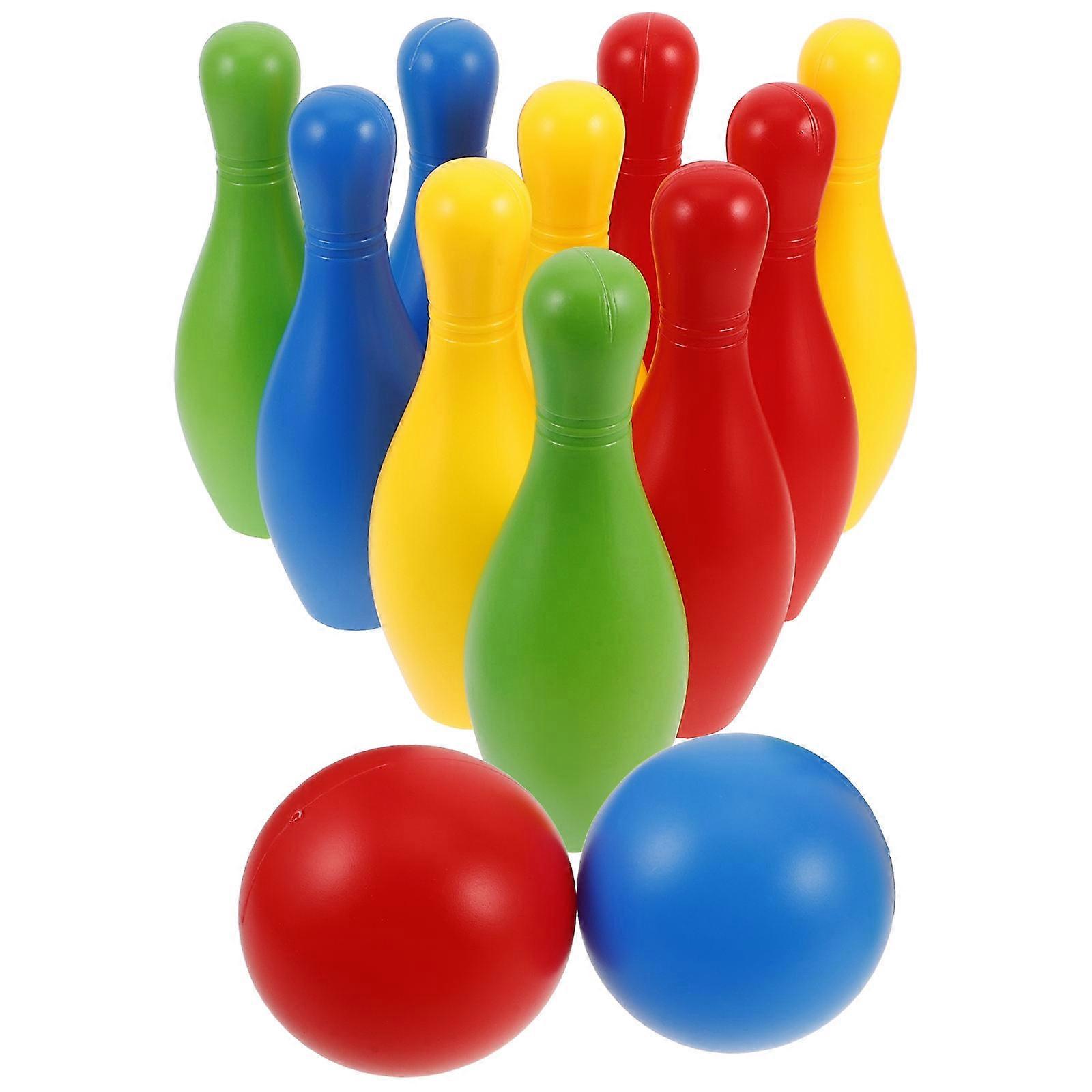 Kids Bowling Accessories 2 Sets Includes Bowling Pins And Balls For Indoor Birthday Party And Outdoor Play Assorted Color