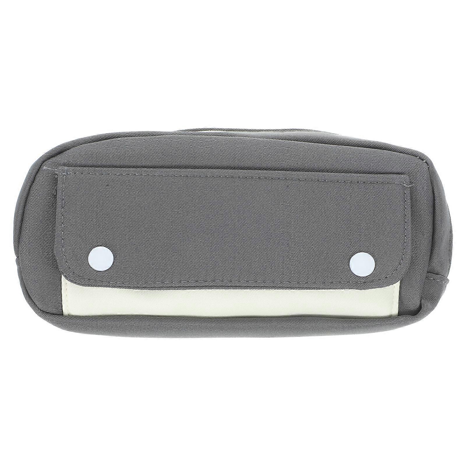 Grey Large Pencil Organizer 2Pcs Polyester Pouch Suitable For School Classroom Office Storage Functionality