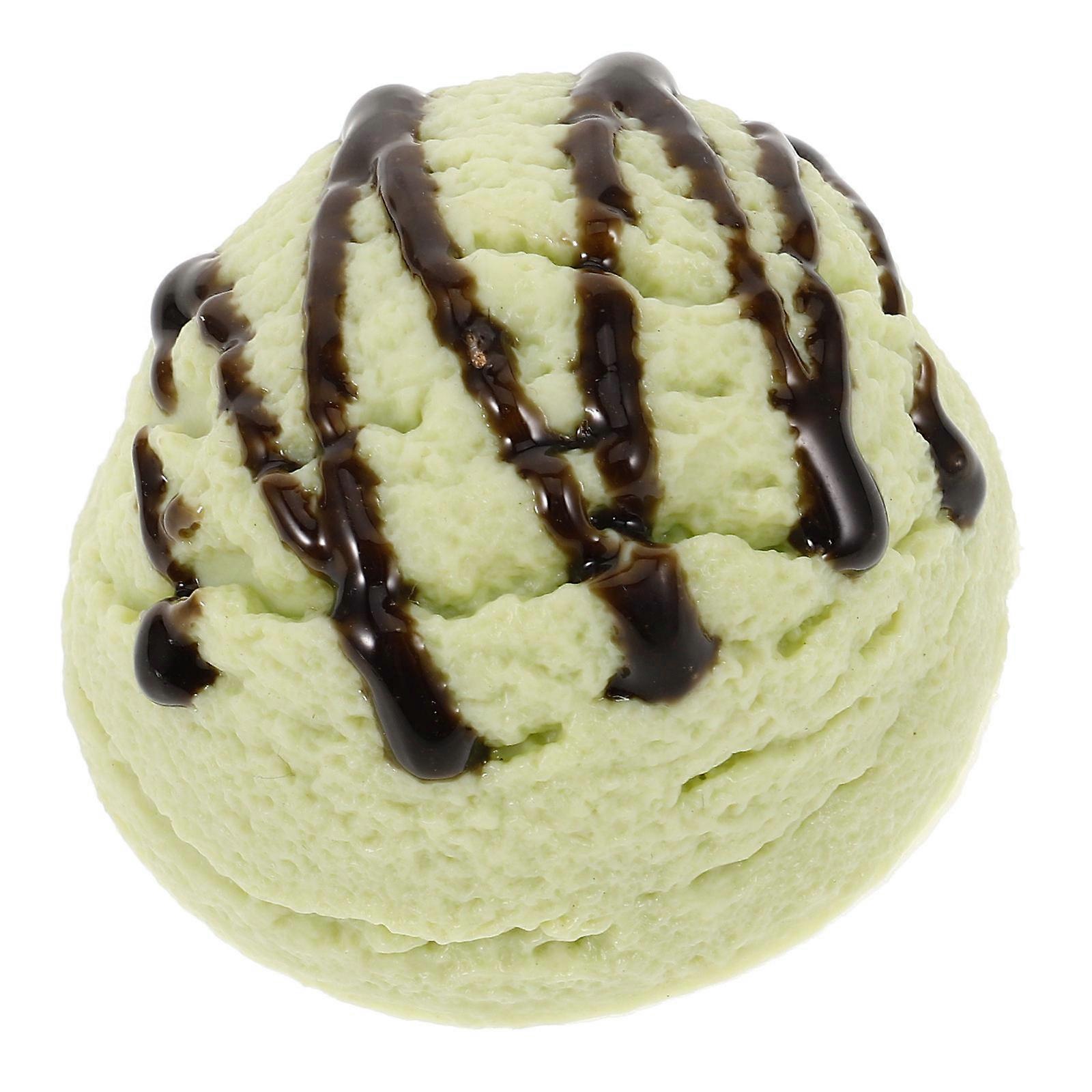 Artificial Ice Cream Balls Prop for Decoration Green PVC Model