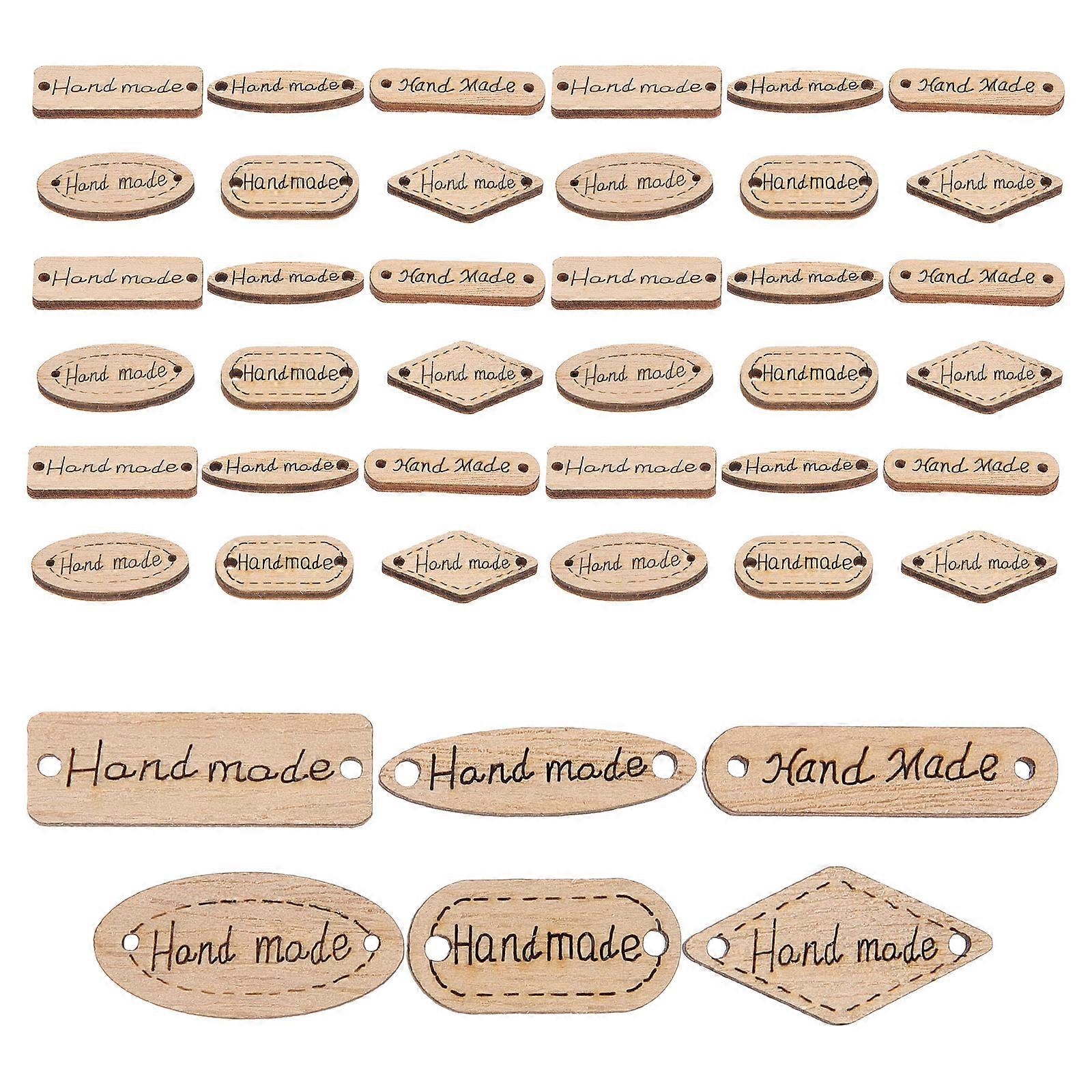 Handmade Wood Button Label for Scrapbooking Crafts 150Pcs Assorted