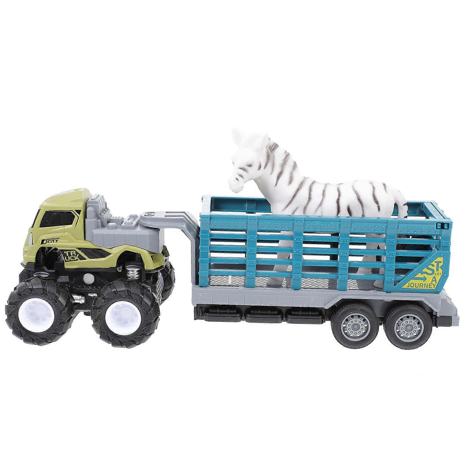 Kids Inertial Car Toy Animal Trailer with Pullback Function 2Sets