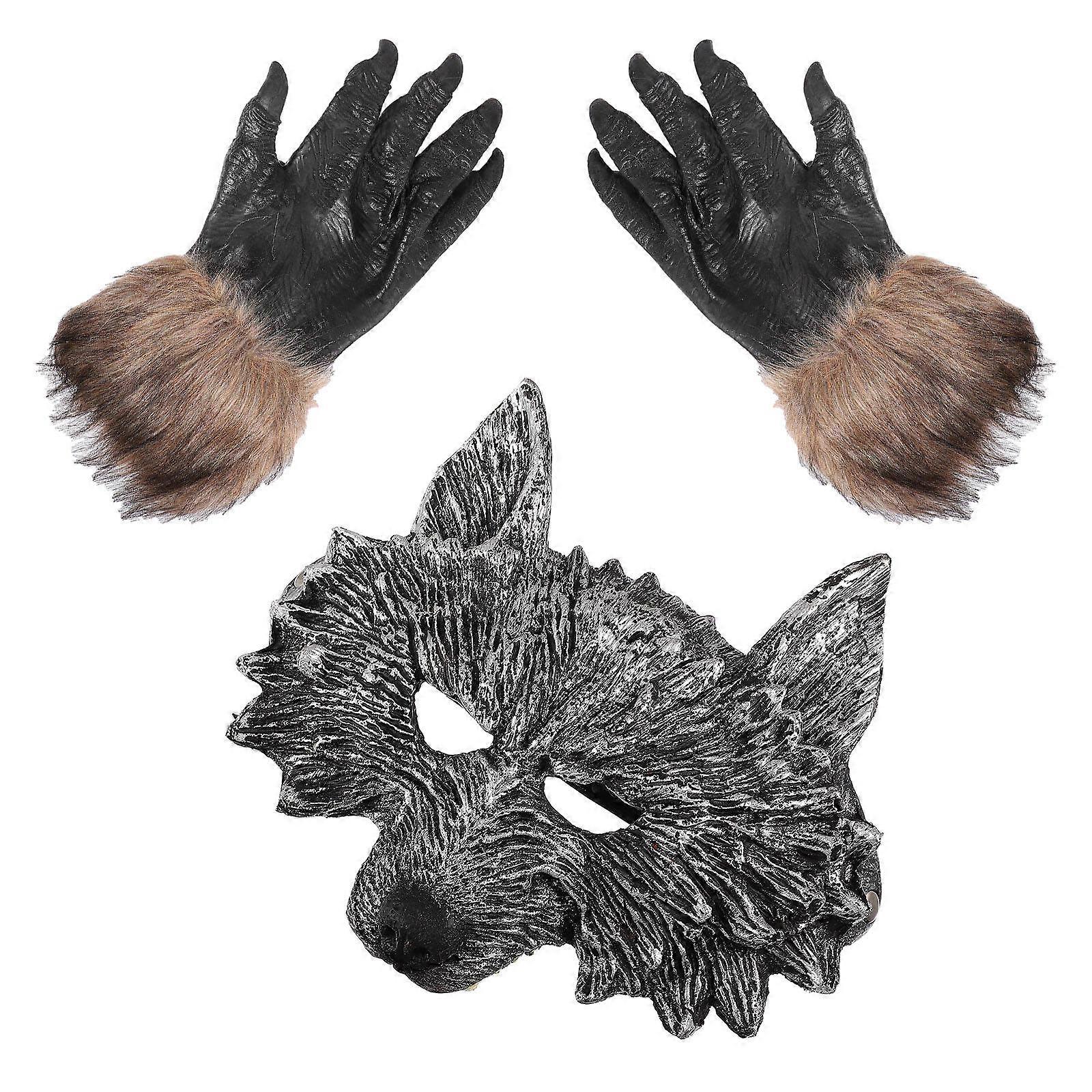 Halloween Themed 2 Sets Mask And Gloves Combination For Men And Women Suitable For Dancing Performance