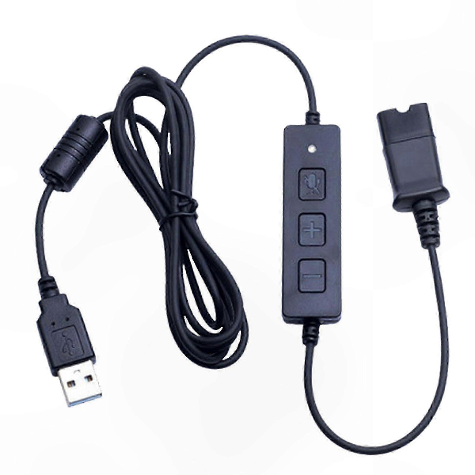 USB Adapter for Headset Quick Disconnect QD Cable Call Center Office Use