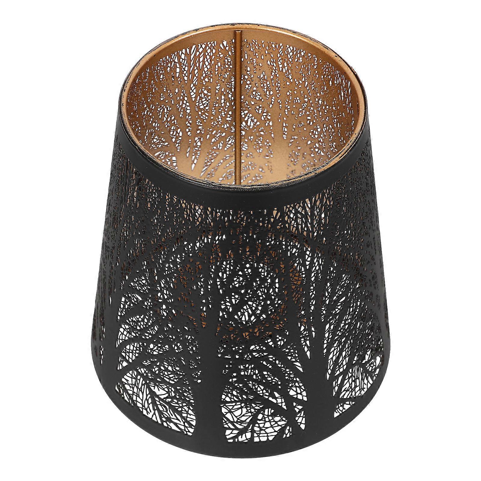 Cylindrical Iron Lampshade E27 Hollow Tree Pattern For Stylish Table And Floor Lamp Ambient Lighting 2Pcs