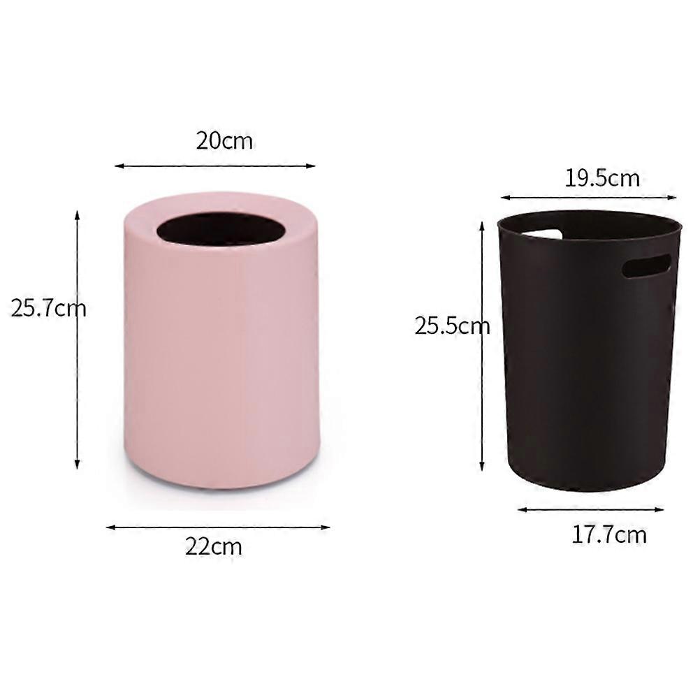 Frosted Trash Can Plastic Pink 8L Garbage Container For Home Use 1Set