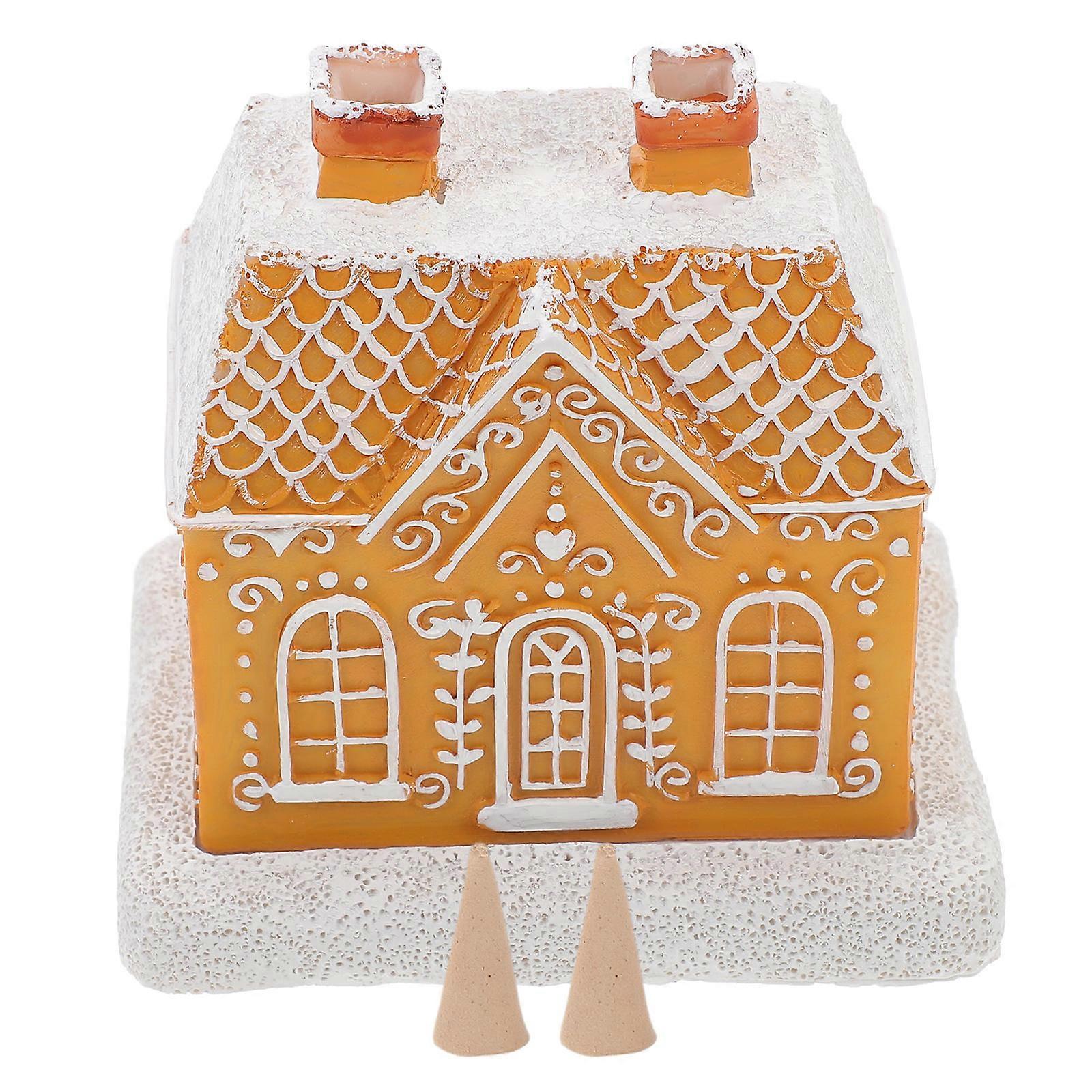 Gingerbread House Resin Incense Cone Holder for Home Use 4Sets