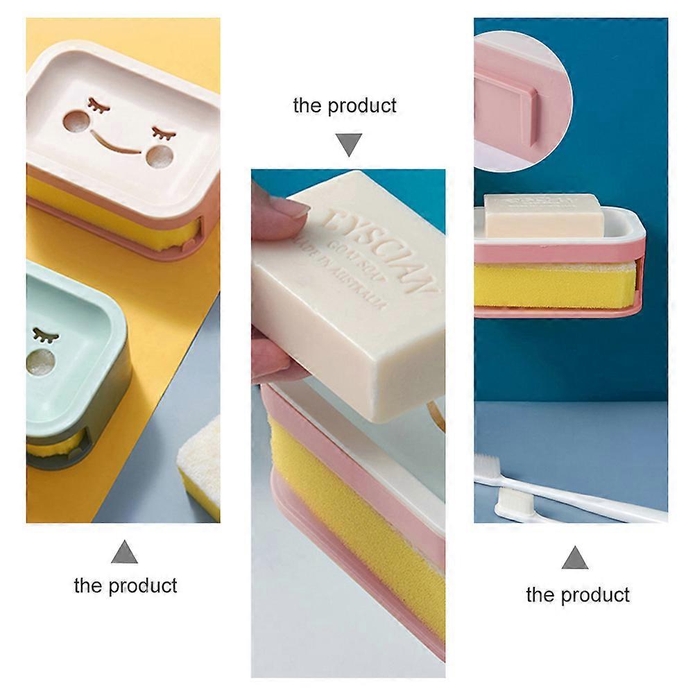 Double Layer Soap Box Wall-Mounted Soap Draining Dish for Storage 1Pcs