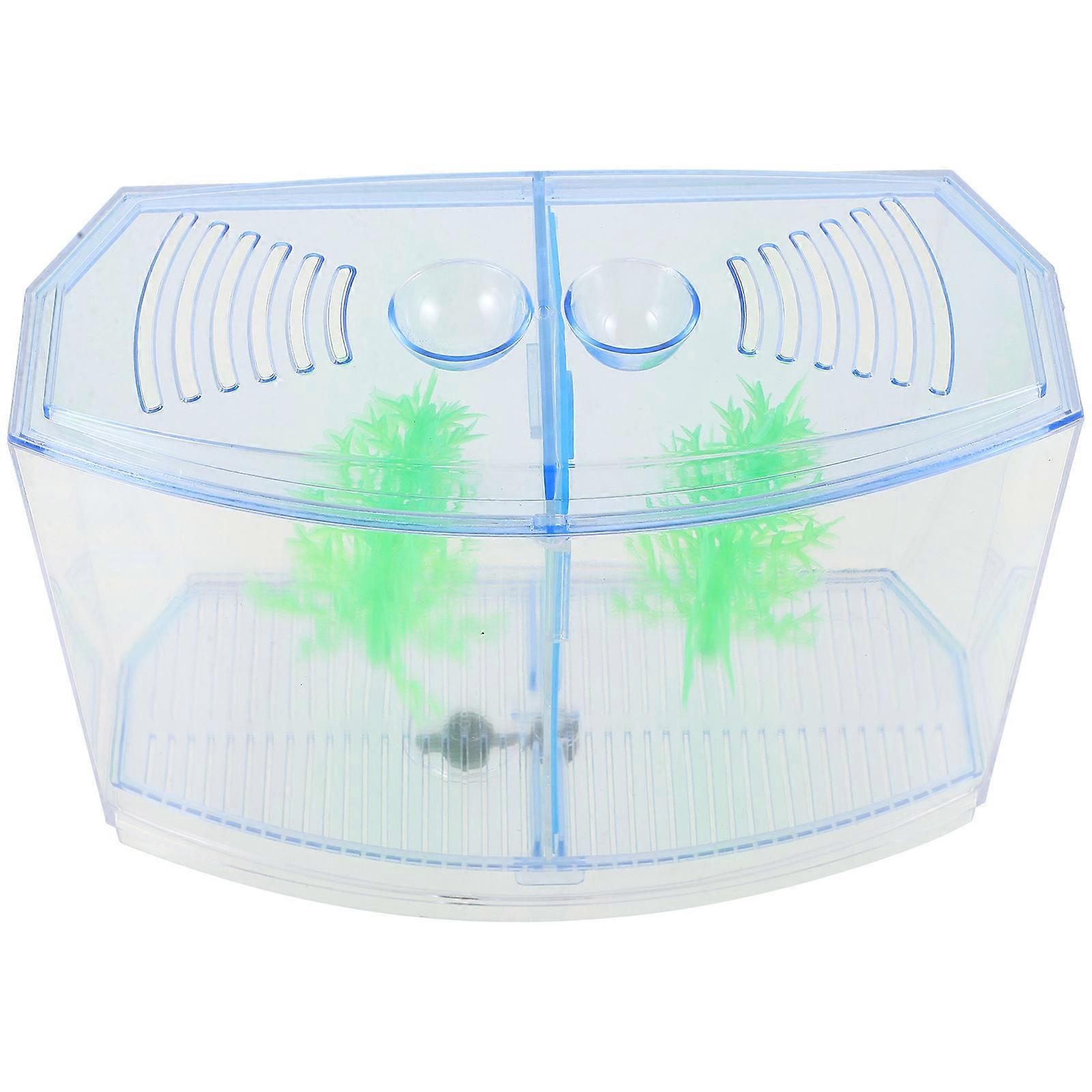 Plastic Fish Breeding Box for Safely Isolating 2Pcs Blue Fish Tank