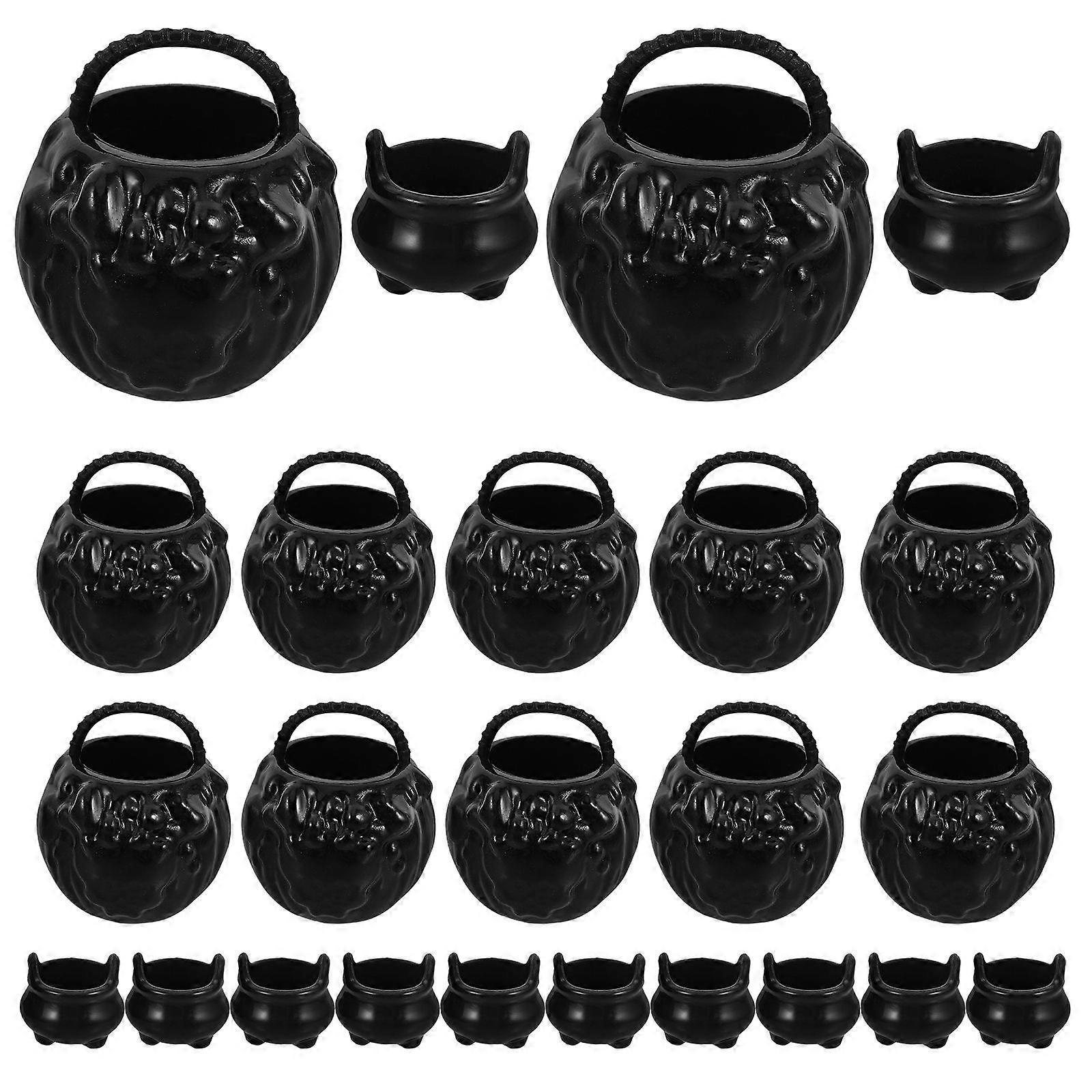 Mini Halloween Cauldron Kettles Witch Buckets Decoration Set 1Set