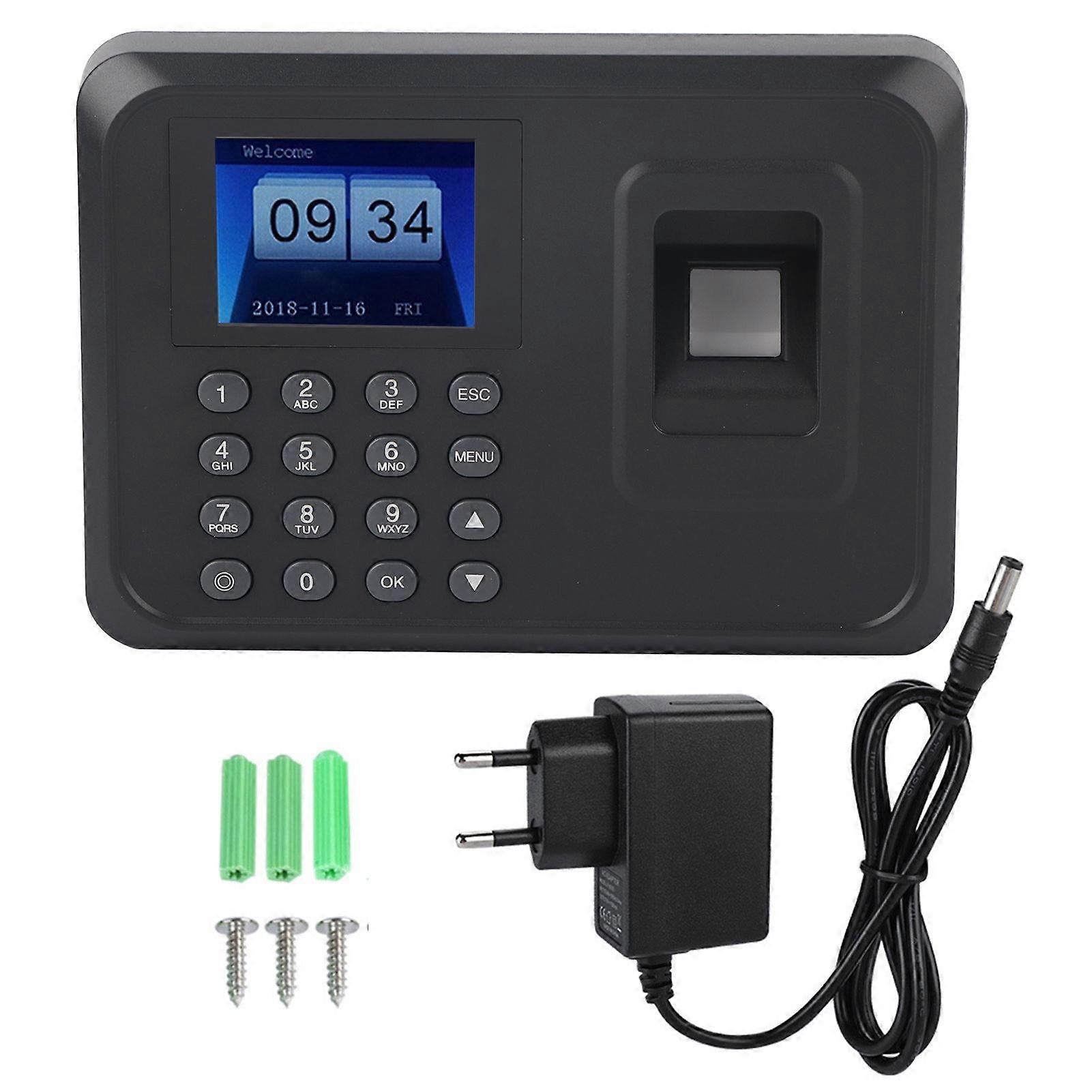 2.4inches TFT LCD Screen Fingerprint Time Clock Attendance Machine Recorder   Plug