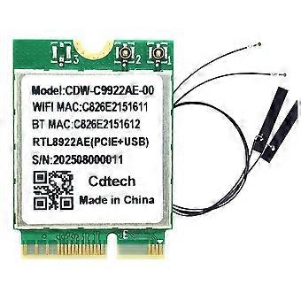 RTL8922AE WiFi7 Card Tri-Band 2.4G/5G/6G 6338Mbps Network Card