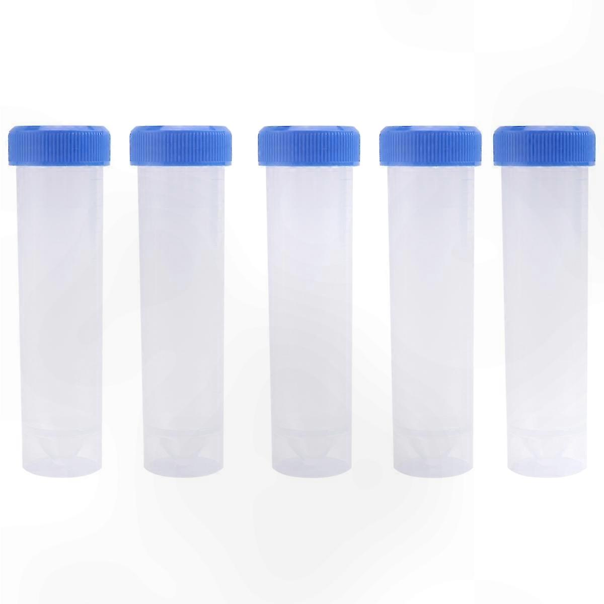 50ml Transparent Test Tubes with Graduated Markings, Pack of 5, Ideal for Laboratory Experiments and Analysis
