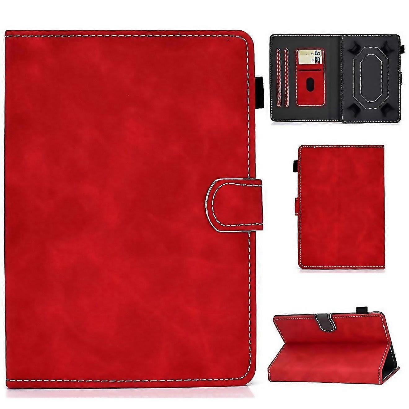 For 8 Inch Tablet Pc Universal Cowhide Texture Horizontal Flip Leather Case With Holder Card Slots P