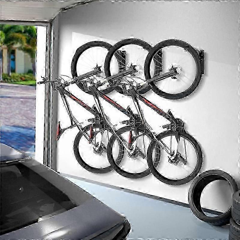 2Pack מתלה אופניים מוסך קיר הר, מתלה אופניים מסתובב, וו קולב אופניים