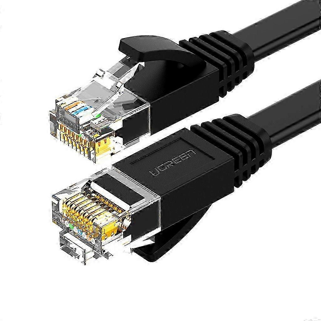 15m Black Cat6 Ethernet LAN Cable for High-Speed Internet