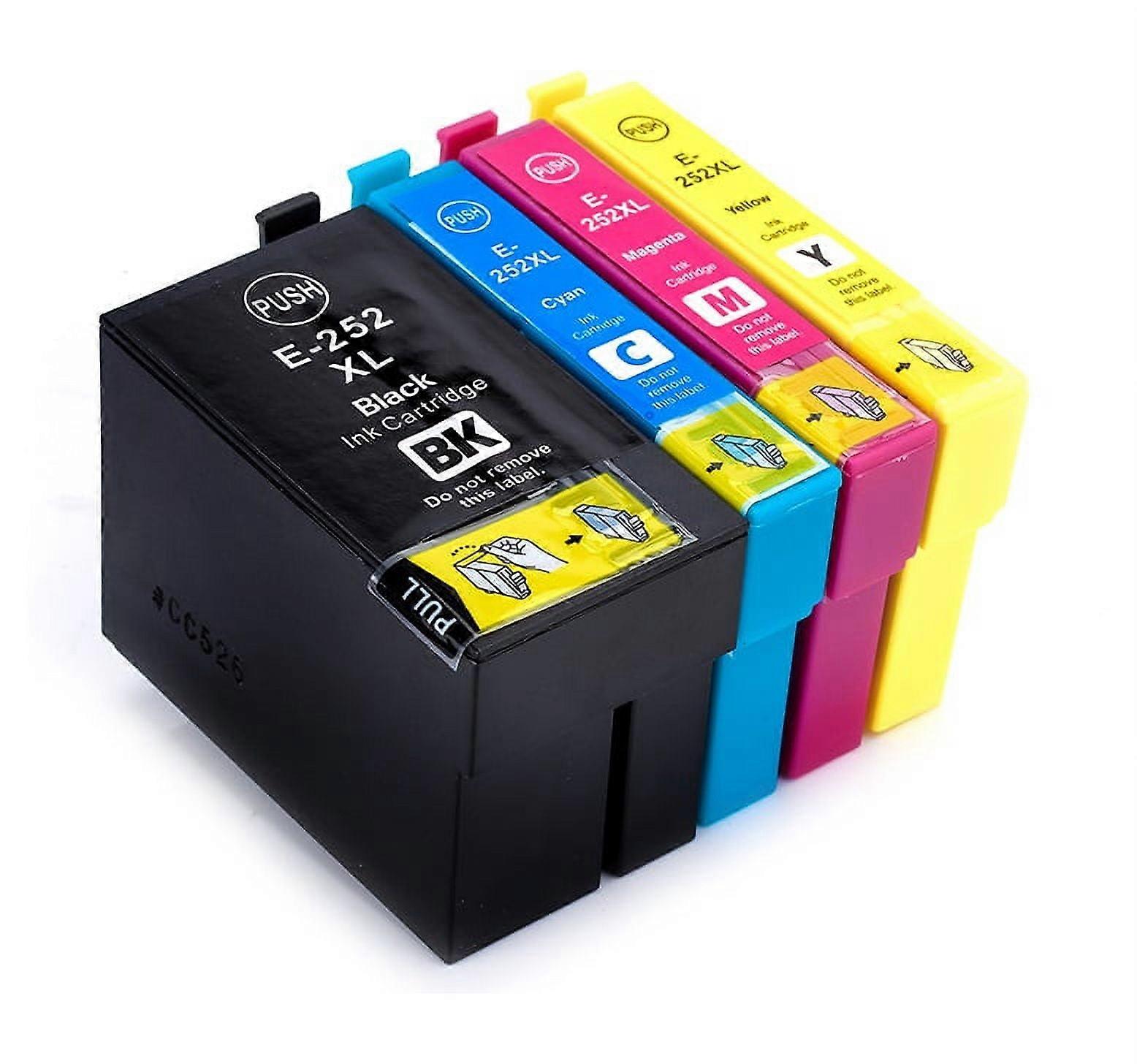 Compatible T252XL 252 XL Ink Cartridge Replacement for Workforce WF-3640 WF-3620 WF-7110 WF-7710 WF-7720 Printer - 4 Pack
