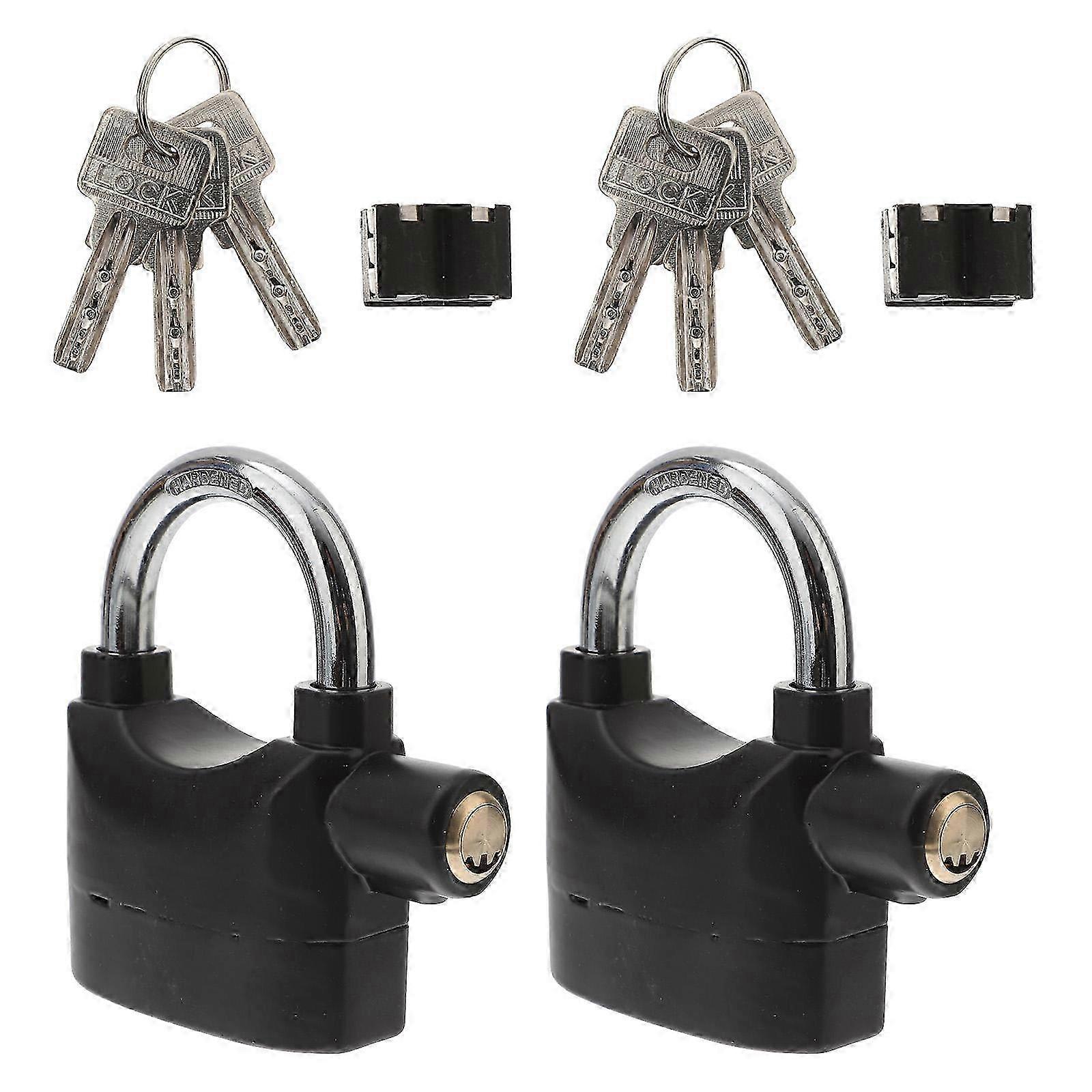 2Pcs Universal Bike Security Alarm Lock Durable U Lock for Bicycles (Black)