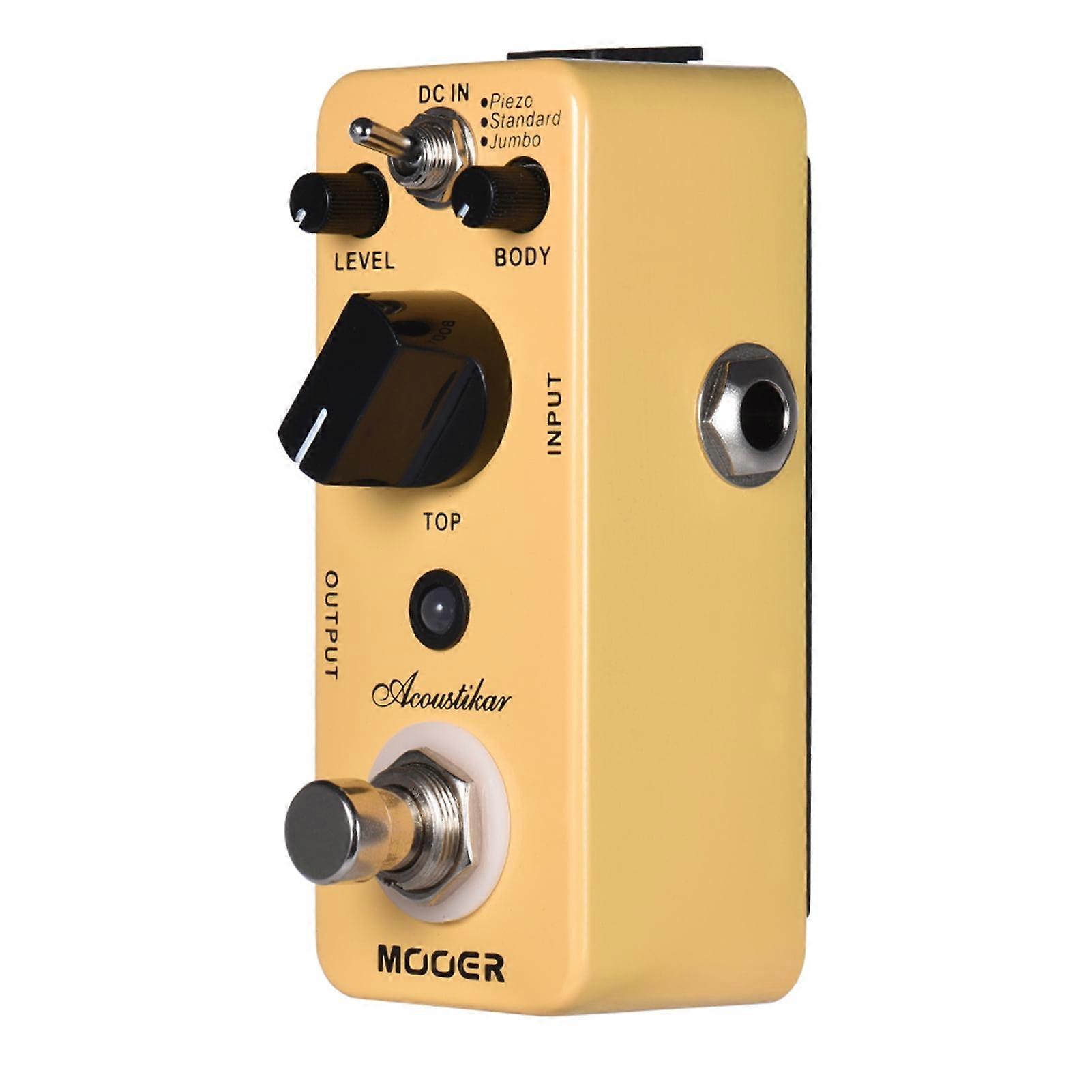 MOOER Acoustikar Acoustic Guitar Simulator Effect Pedal True Bypass with 3 Modes (Piezo/Standard/Jumbo)