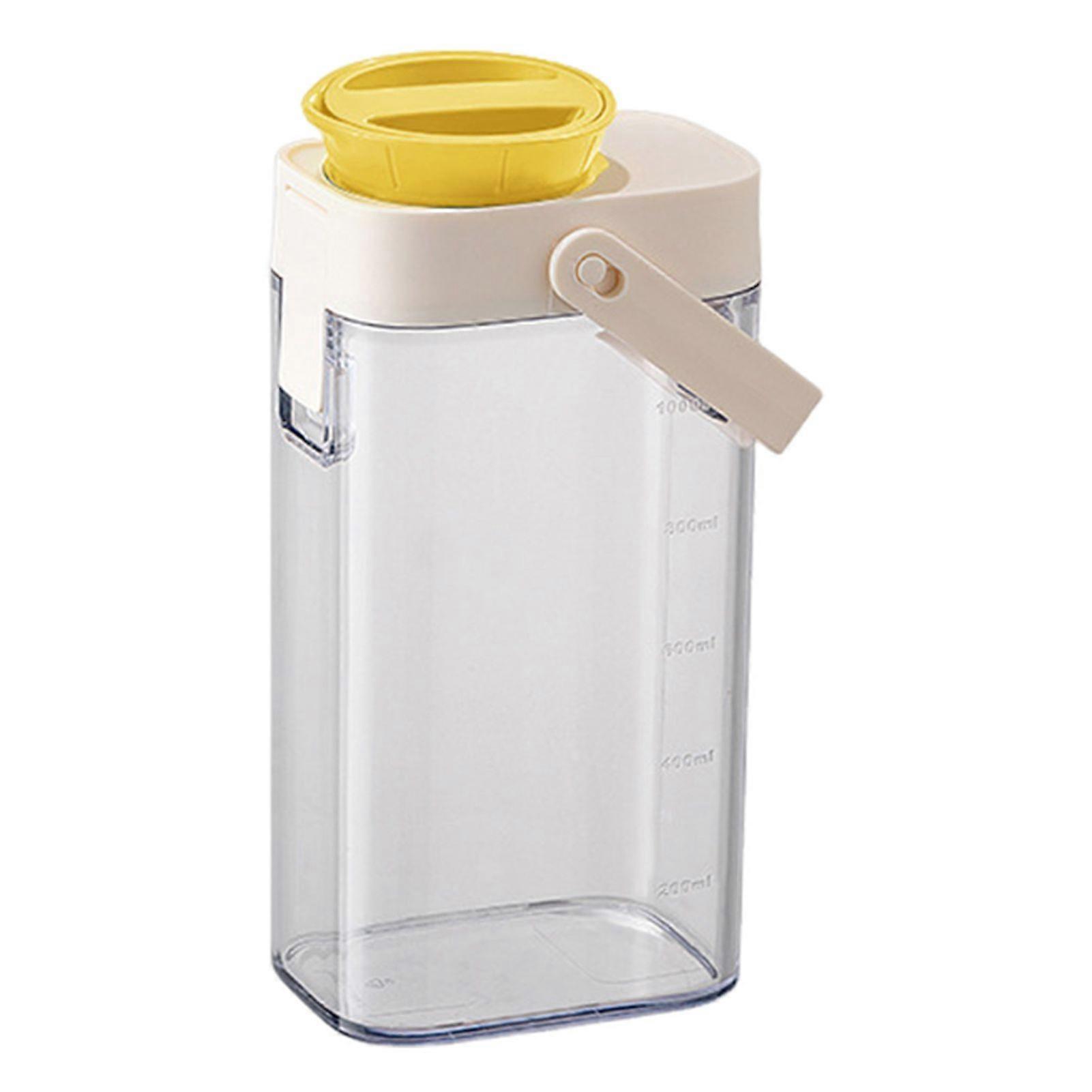 Jikaix 1L Iced Tea Pitcher Cold Brew Coffee Maker BPA-Free Leakproof Water Bottle with Built-in Filter Portable Infuser Jug for Fridge Office Camping