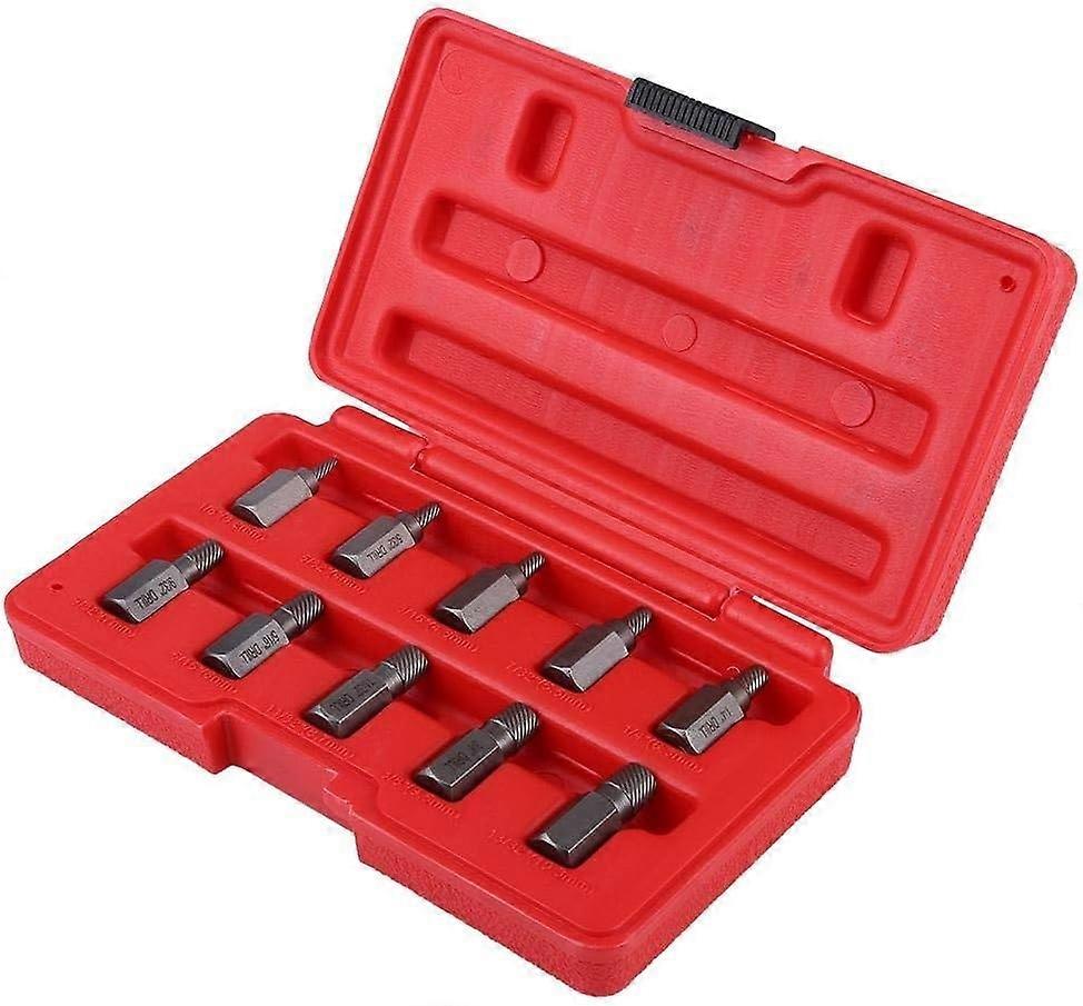 10Pcs Screw Extractor Set Chrome Vanadium Steel Bolt Extractor Set Reverse Spiral Design