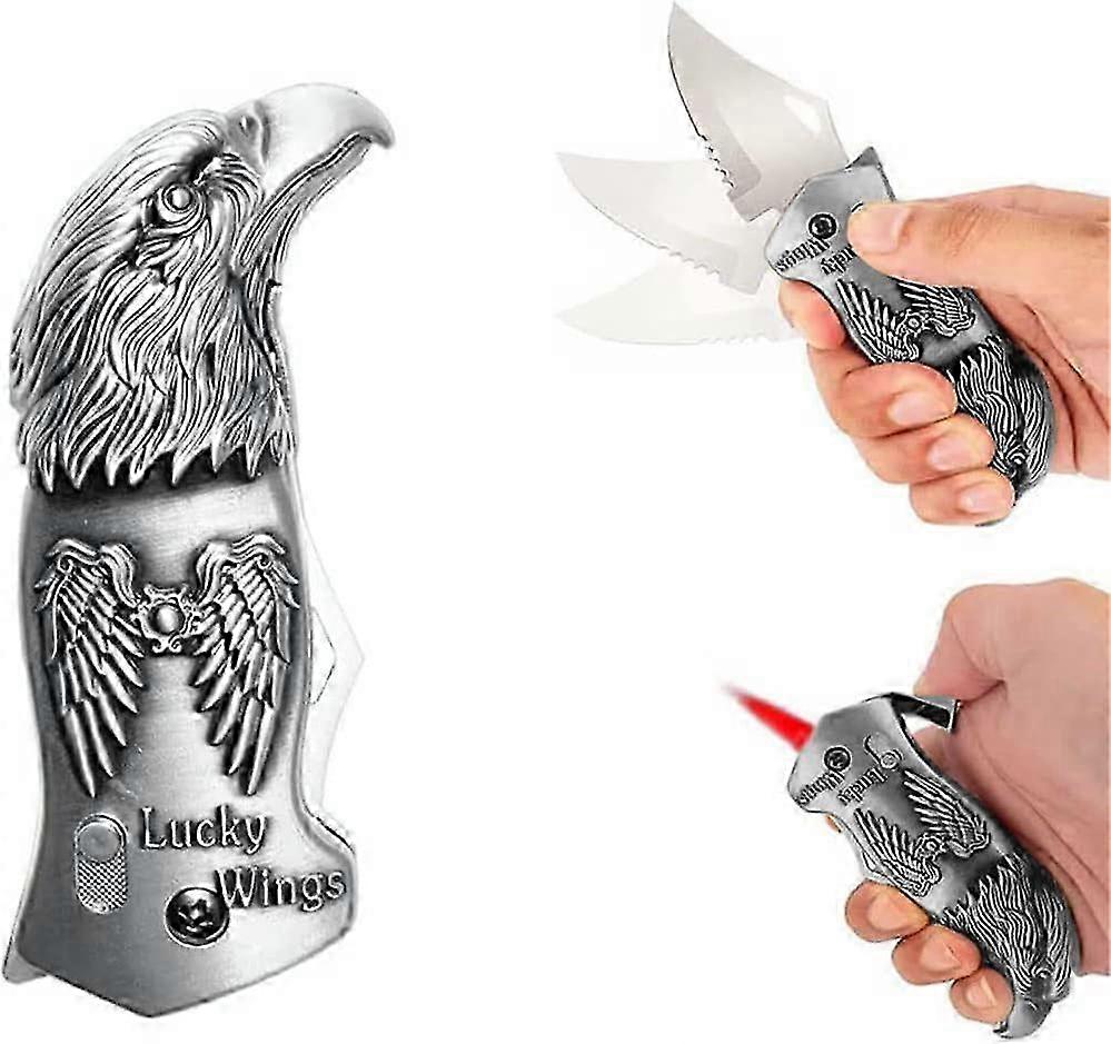 Flashlight Lighter, Creative Eagle-Shaped Butane Flashlight, High-Grade Smooth Touch, Red Flame Lighter, Padded Windproof Lighter, The Best 