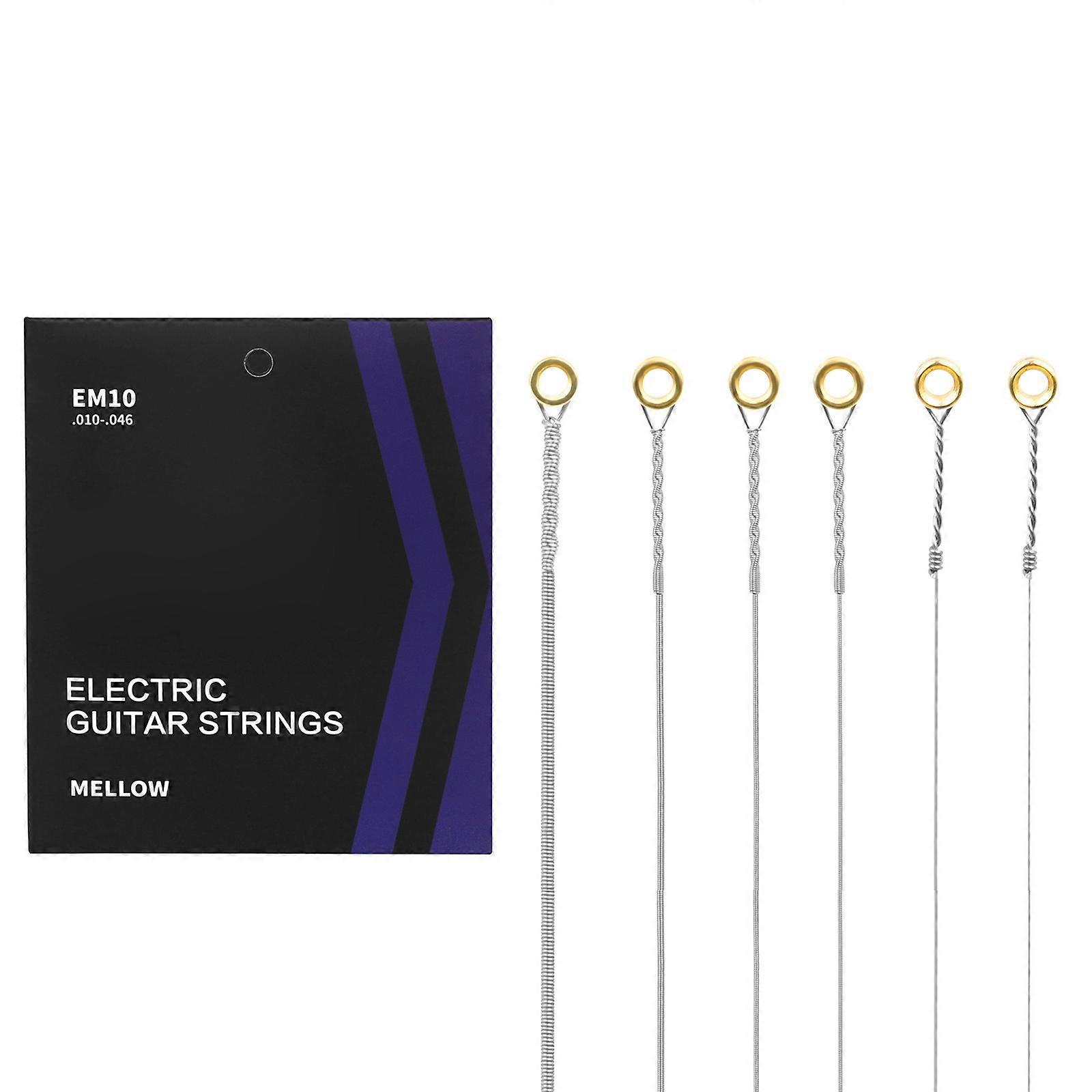6Pcs Electric Guitar Strings .010-.046 High Carbon Steel Core Strings 6-String Guitar Strings Perfect Intonation Multicolor