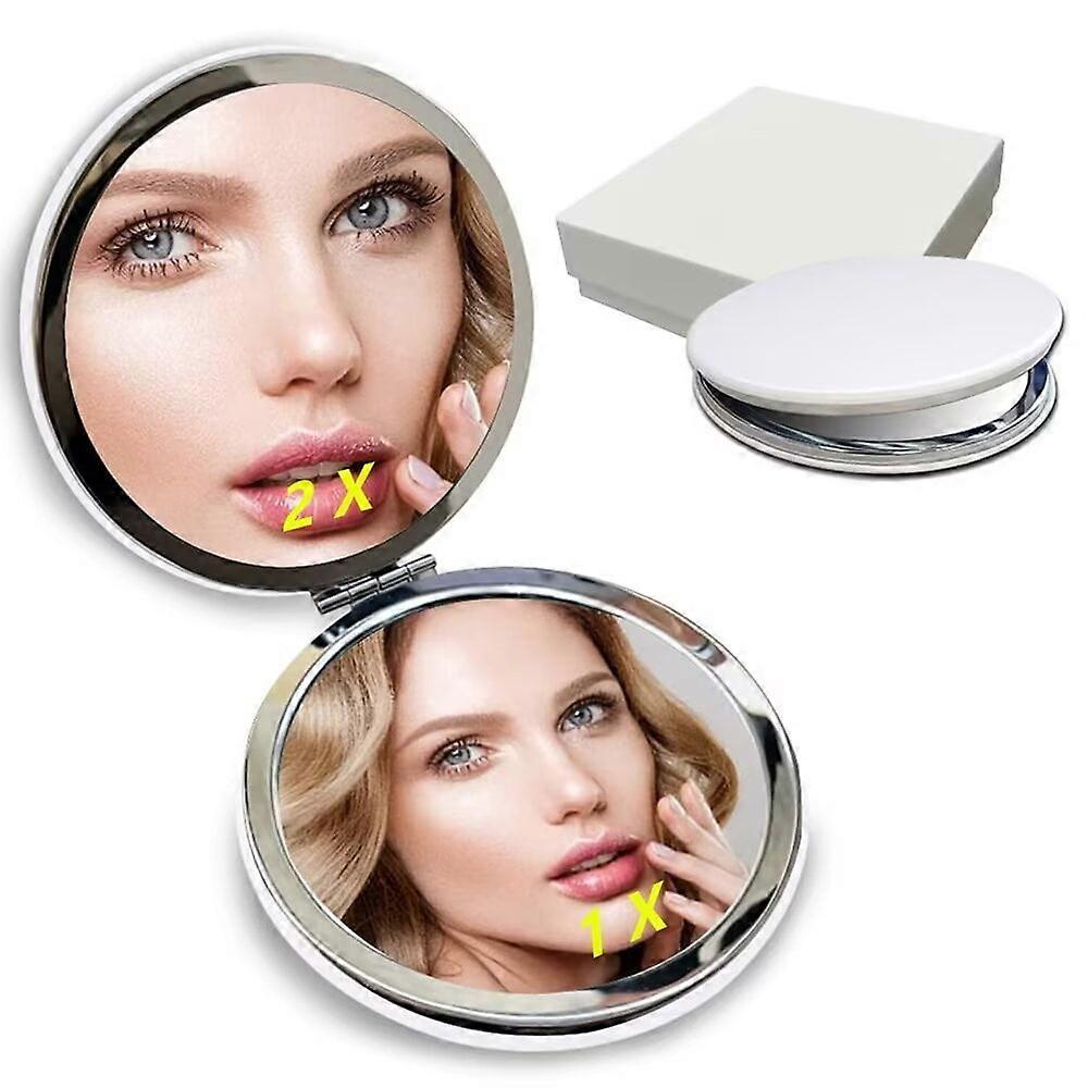 Folding Hanheld Mirror with 10x Magnification & True Image, 6.1inch Travel Mirror (10X)