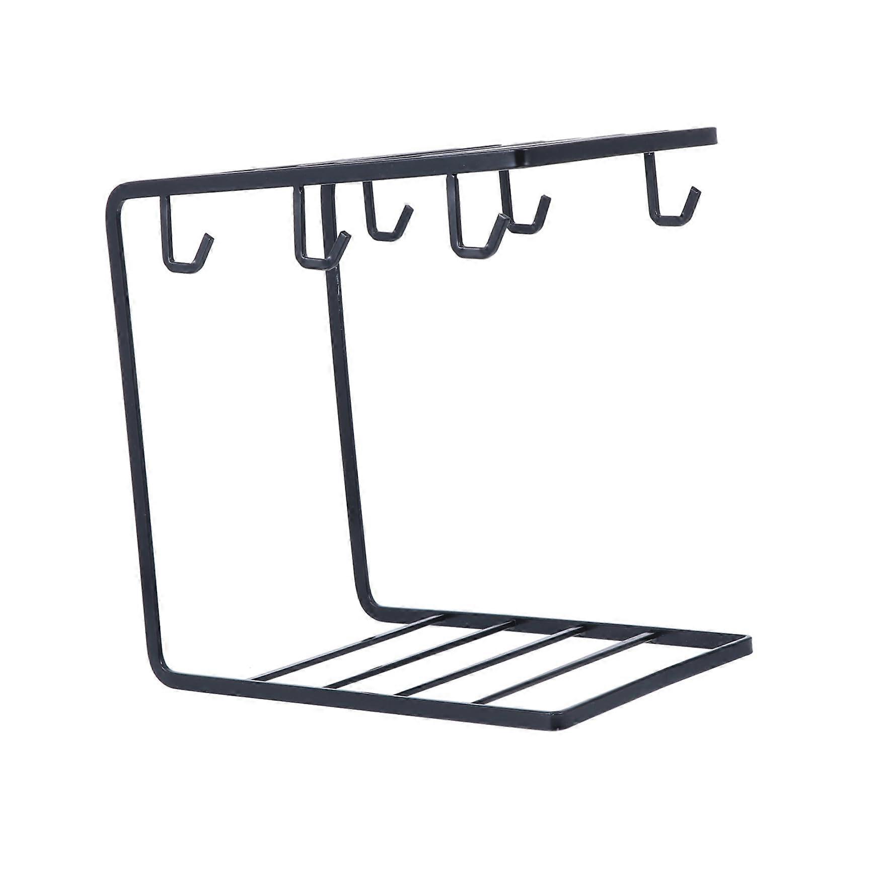 Iron Water Cup Holder With Hooks Nordic Style Coffee Mug Display Shelf Drainer Rack For Kitchen Organization And Drying