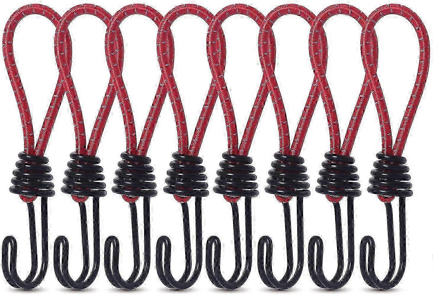 8PCS 8mm Bungee Cord Hooks Black Anti-Rust Paint Spiral Wire Hooks (Yellow)