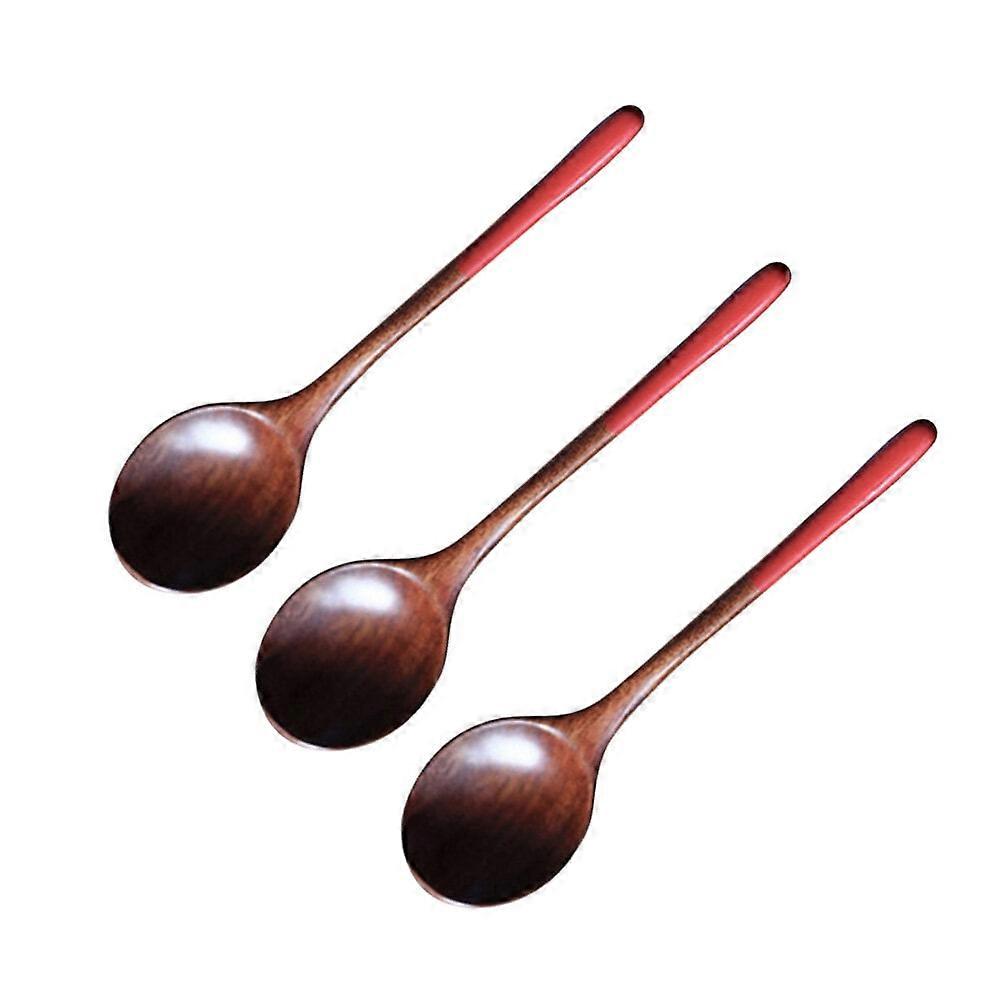 3 Pcs Wooden Dinnerware Kitchen Utensils Child Tablespoons Flatware Tableware