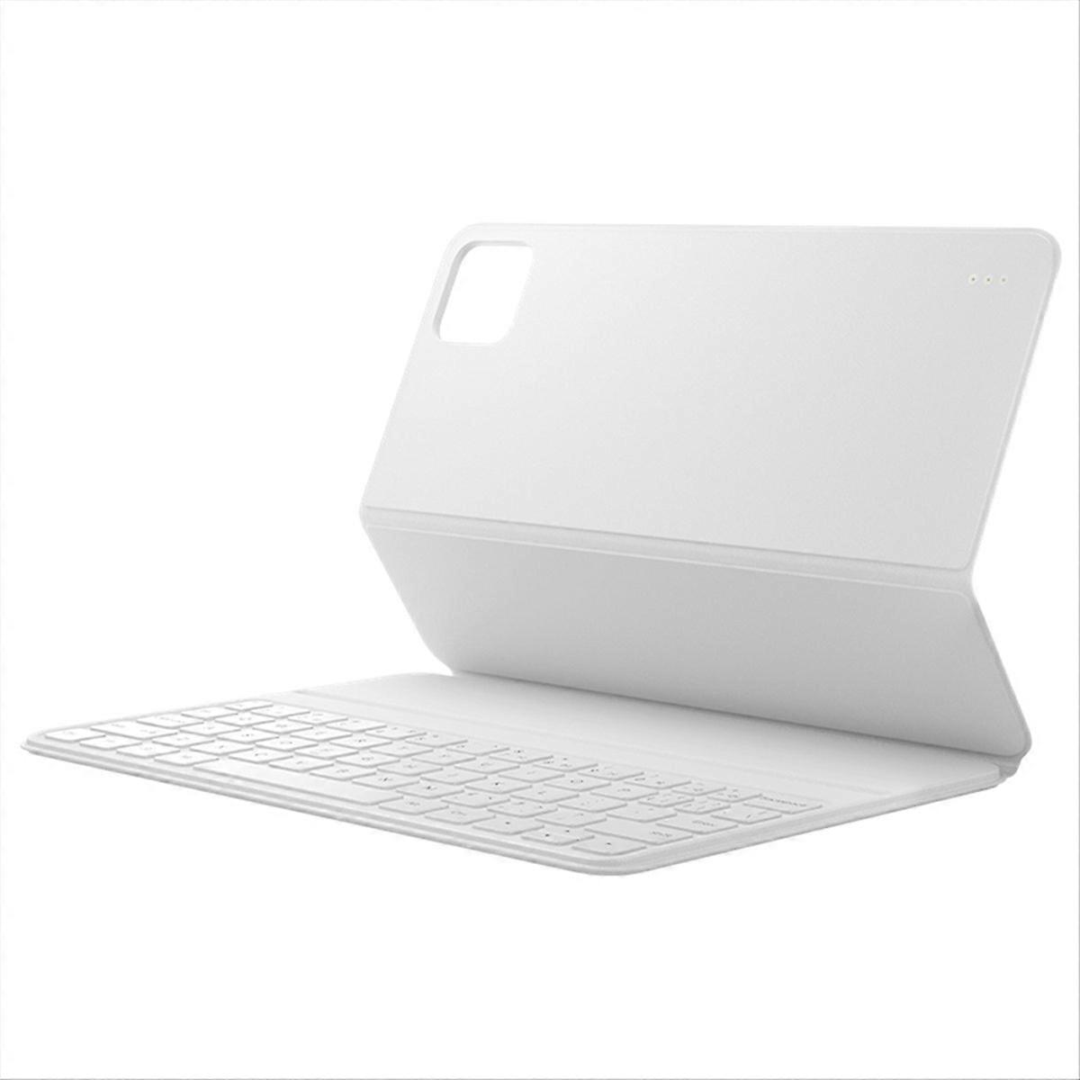For Keyboard Case for Pad 7/ 7 Pro Smart Wake-Up Wireless Magnetic 11.2inch PU Protective Sheath White