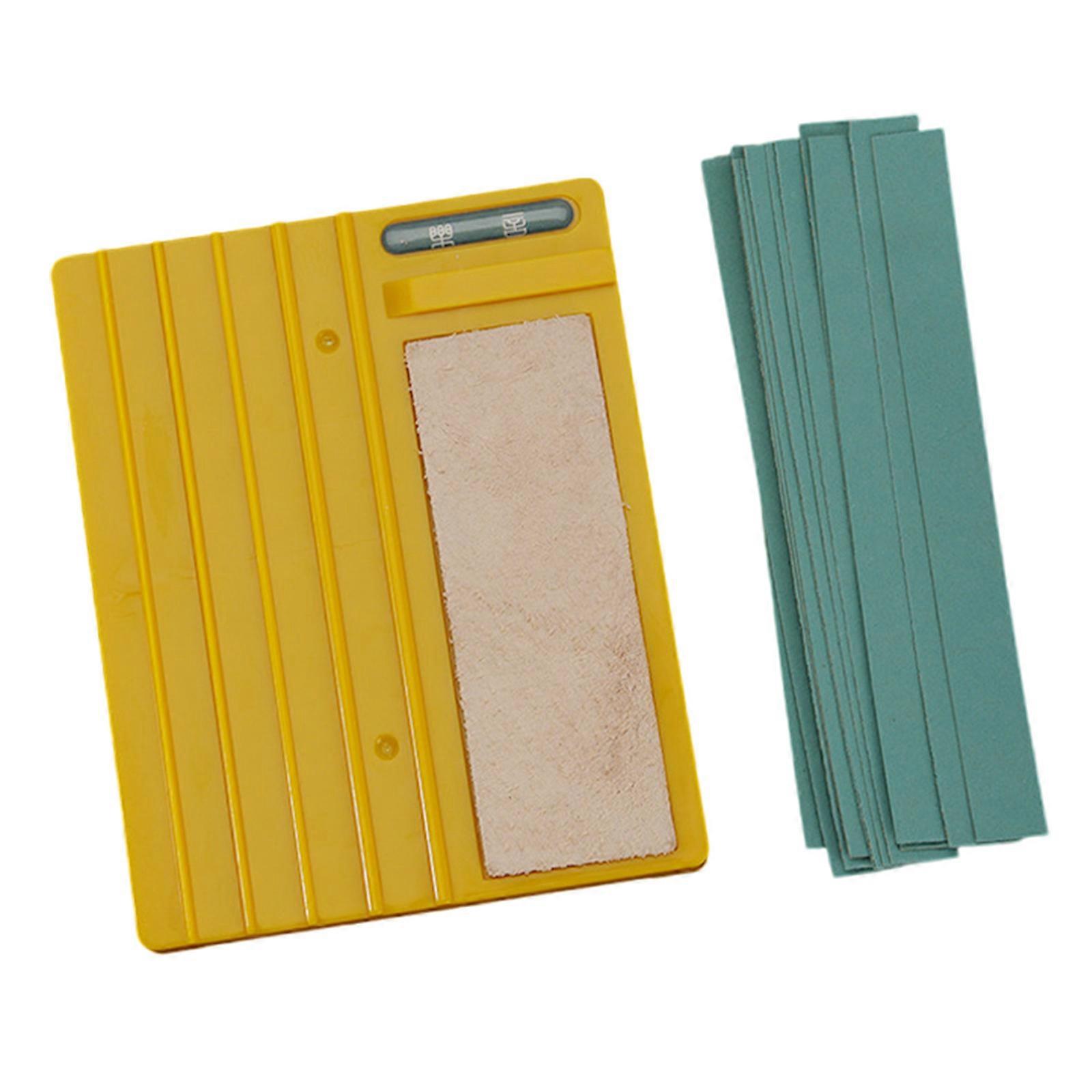Leather Edging Beveler Sharpener Leatherworking Sharpening Tool with 12 Sandpaper For Leather Cutter Beveler Grinding Multicolor