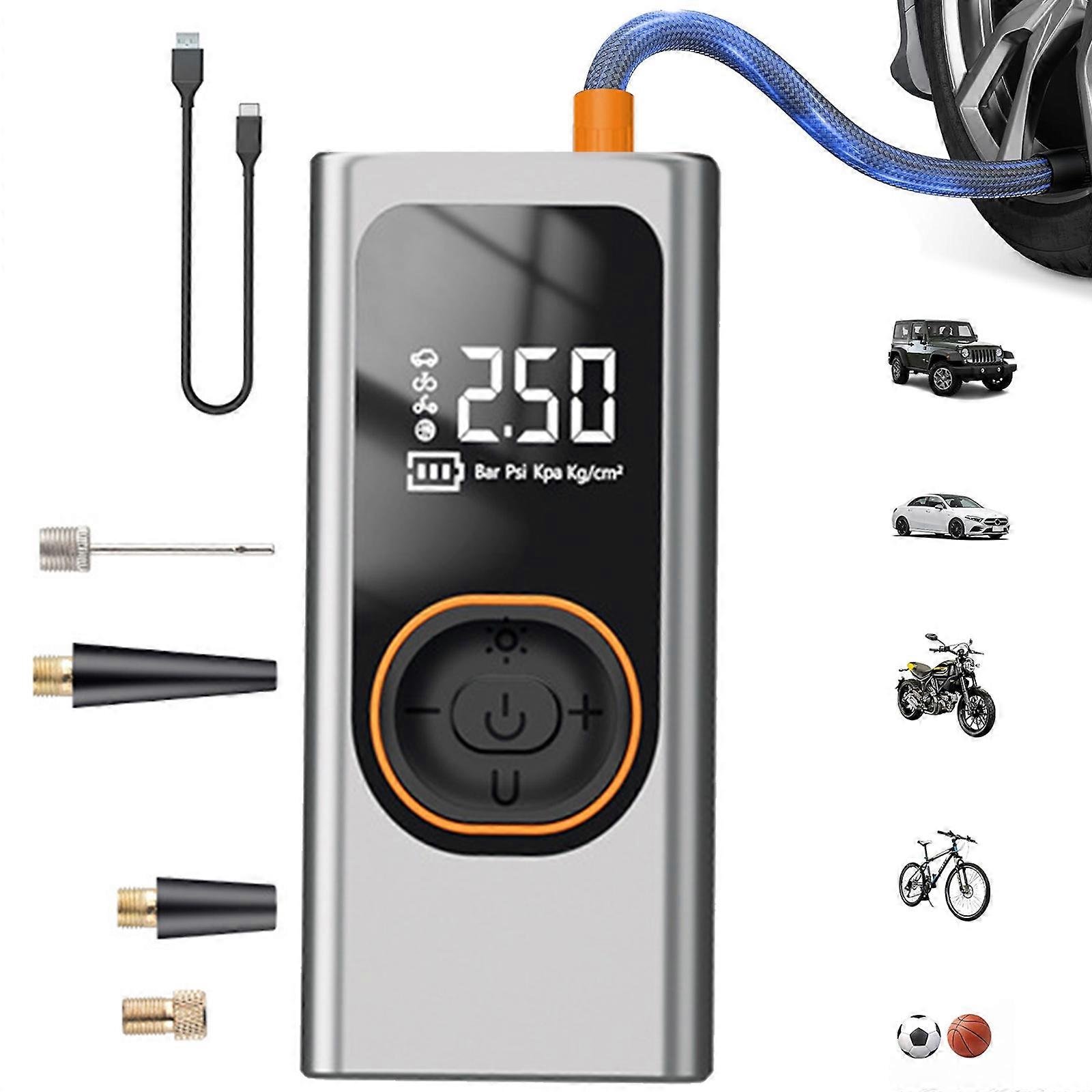 Bike Car Starting Device Jump Starters Digital Tire Inflator, with LED Light for Unexpected Low Tire Pressure Situations Multicolor