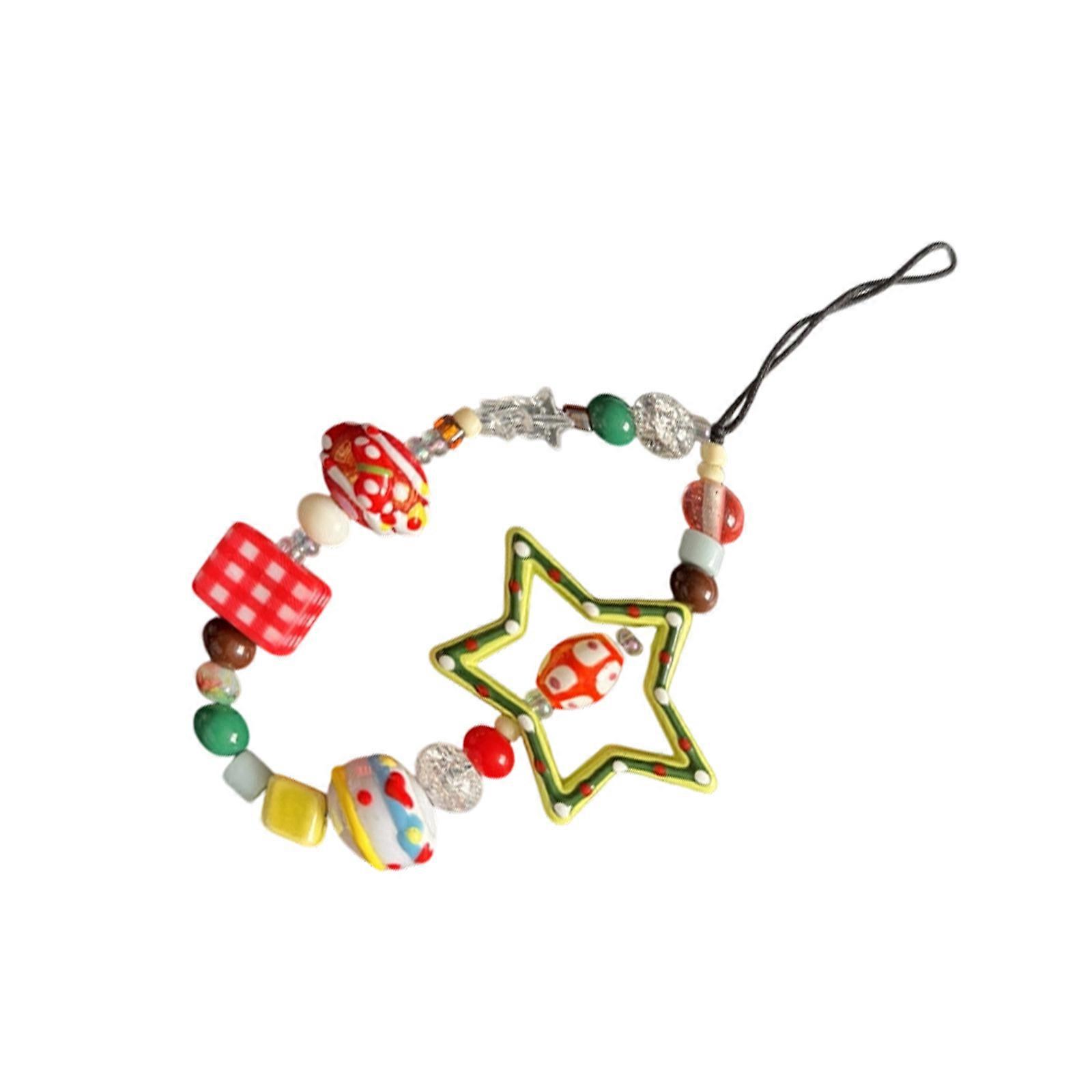 Unique Artistic Star Design Keychain Lightweight PVC Construction Phone Chain For Practical Yet Decorative Purposes Multicolor