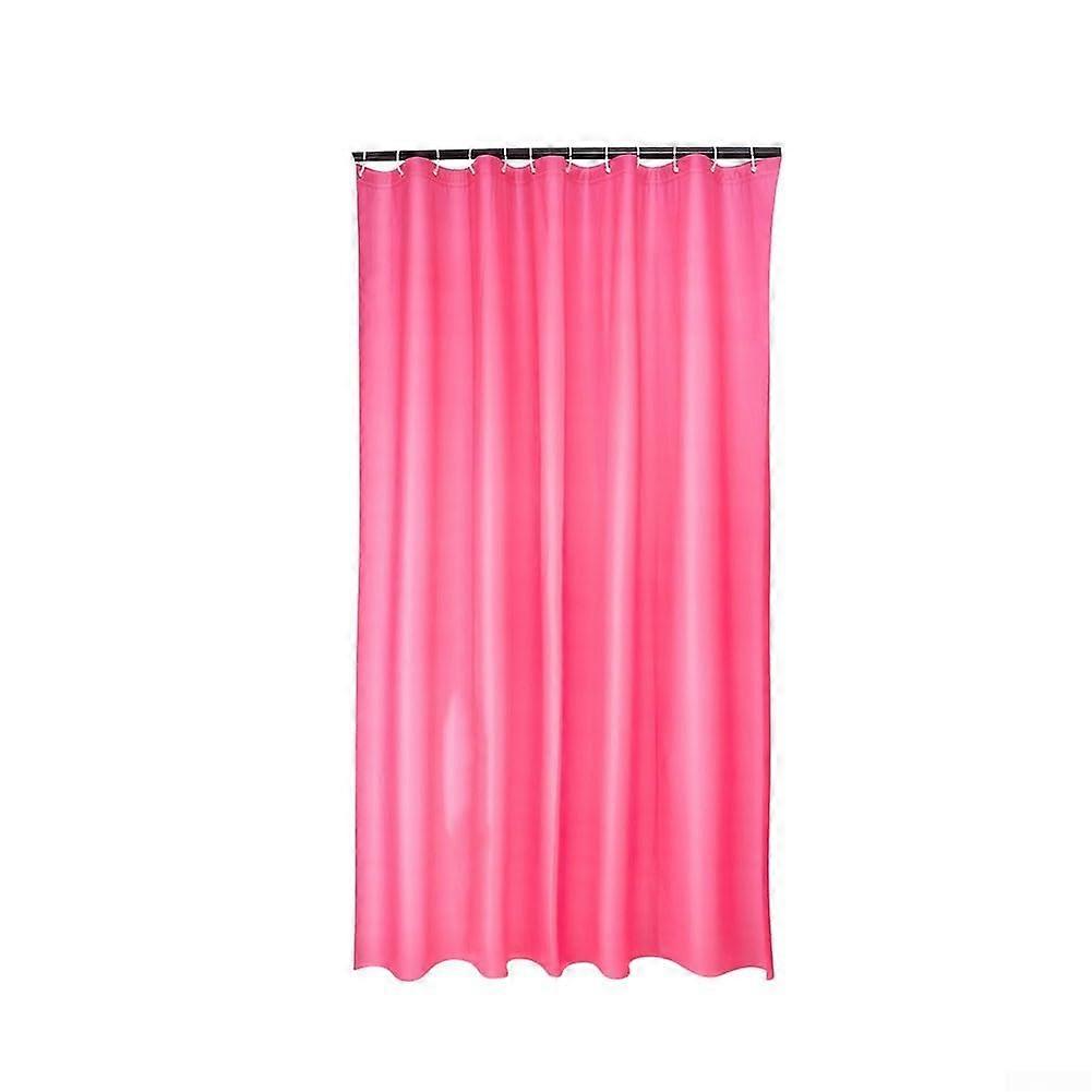 Solid Color Waterproof PEVA Shower Curtain 180x180cm with Hooks, Mildew Resistant for Modern Bathroom Red
