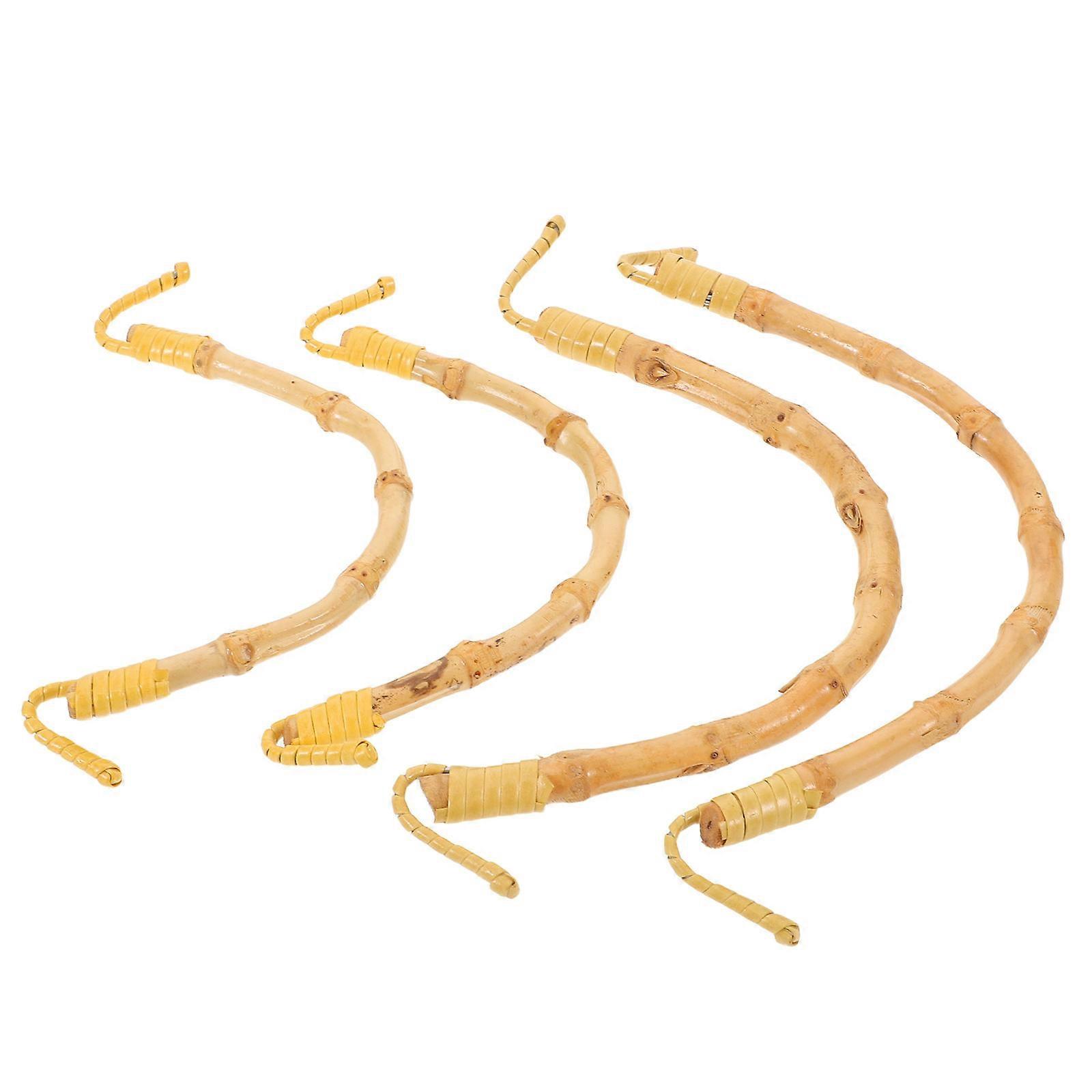 Tea Pot Handle Bamboo Replacement for Teapot 4Pcs U-Shape Kettle Handles Beige