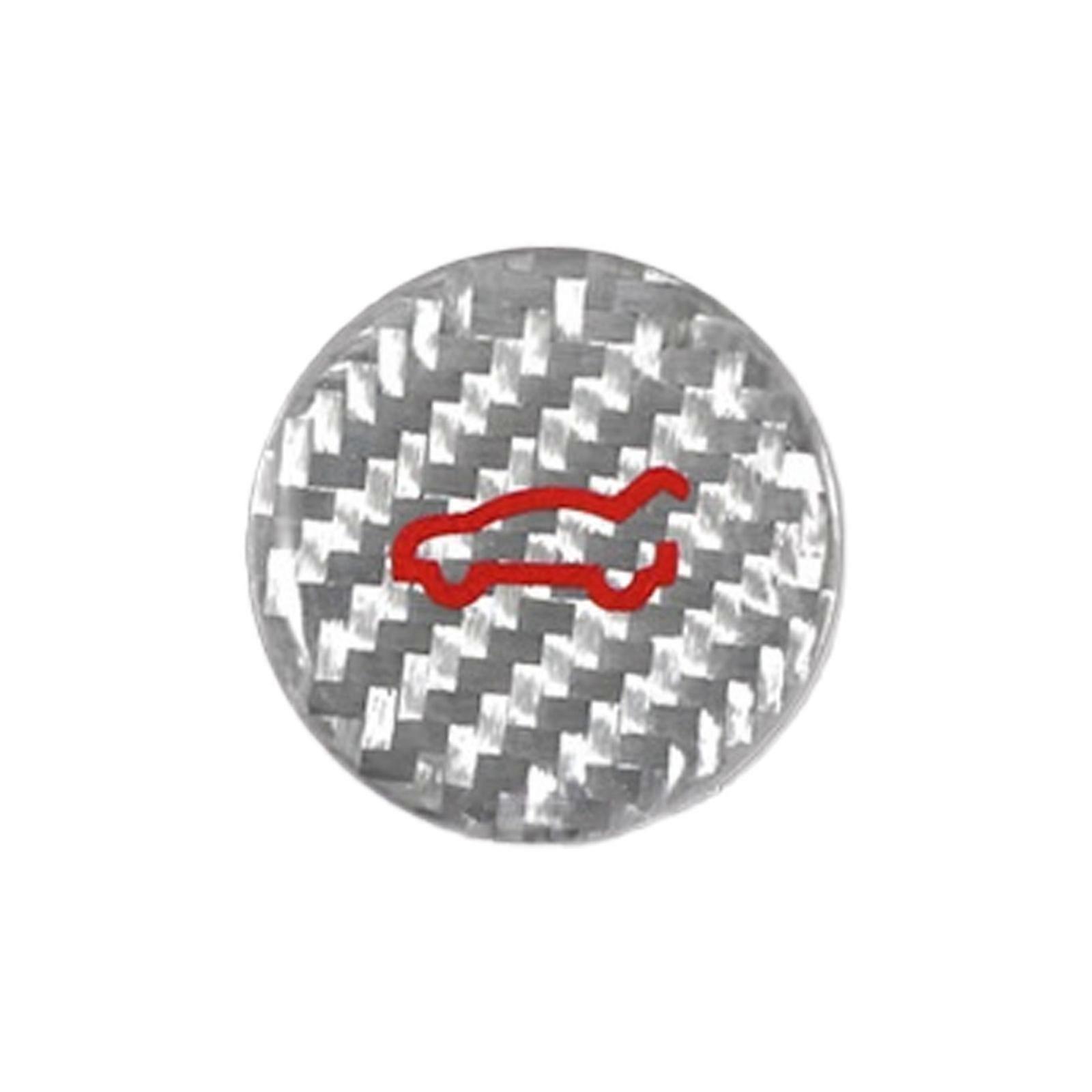 High Performances Car Trunk Button Protector Carbon Fiber Trunk Open Close Button Reminder Sticker Decoration Multicolor