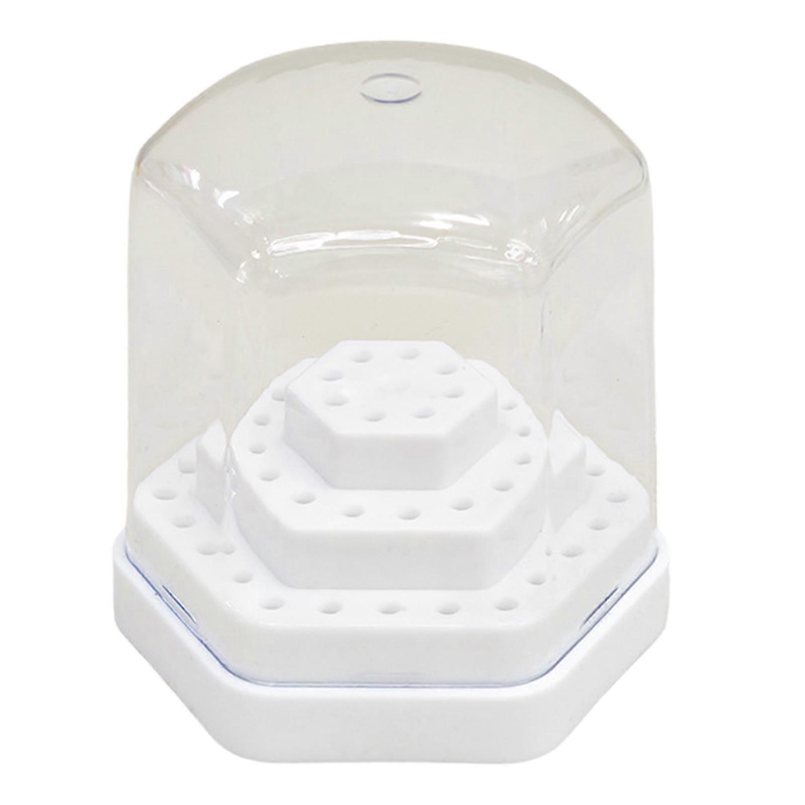 Portable Art Tool Storage Box With 48 Drill Bit Slots Compact Display Case For Salon Professionals  White