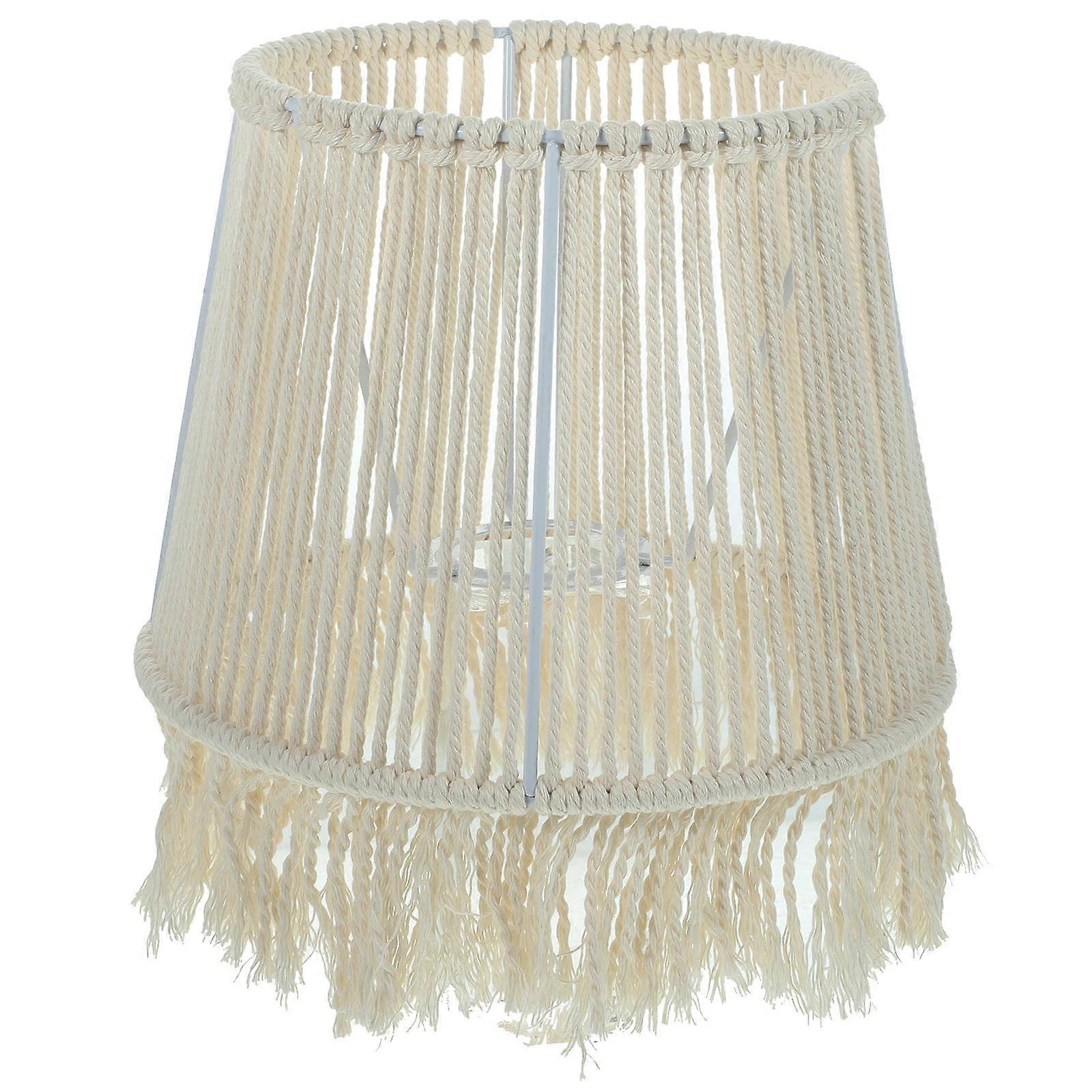 White Macrame Lampshade Table Lamp Shade for Decoration with Cotton Rope