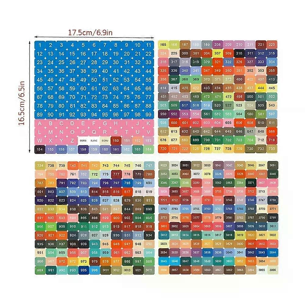 Colorful Diamond Painting Kit with DMC Chart and Square Stickers - Cross Stitch Label and Letter Stickers Included - Mosaic Art