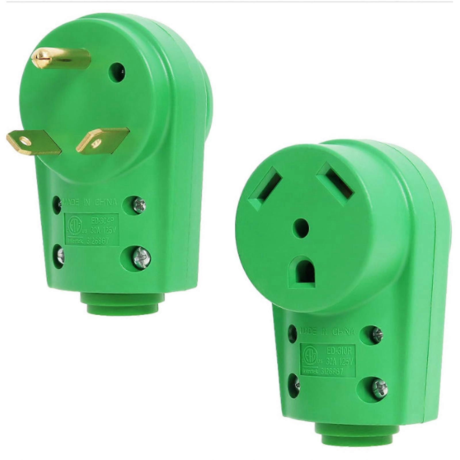 Male/Female RVs Receptacle Plug Electrical Power Connector with Ergonomic Grip Handle RVs Plug 30 Amp Power Plug Adapter Multicolor