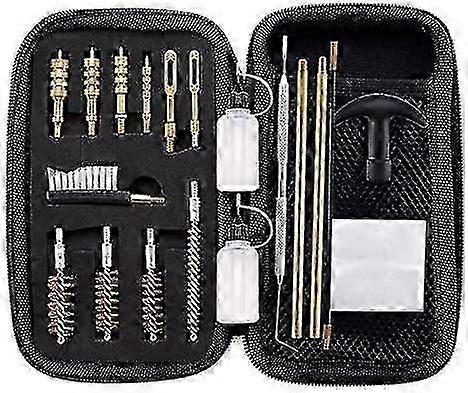 طقم تنظيف مسدس عيار عالمي .22 ، .357 ، .38 ، 9 مم ، .45 - فرشاة تجويف برونزية ومحول نحاسي