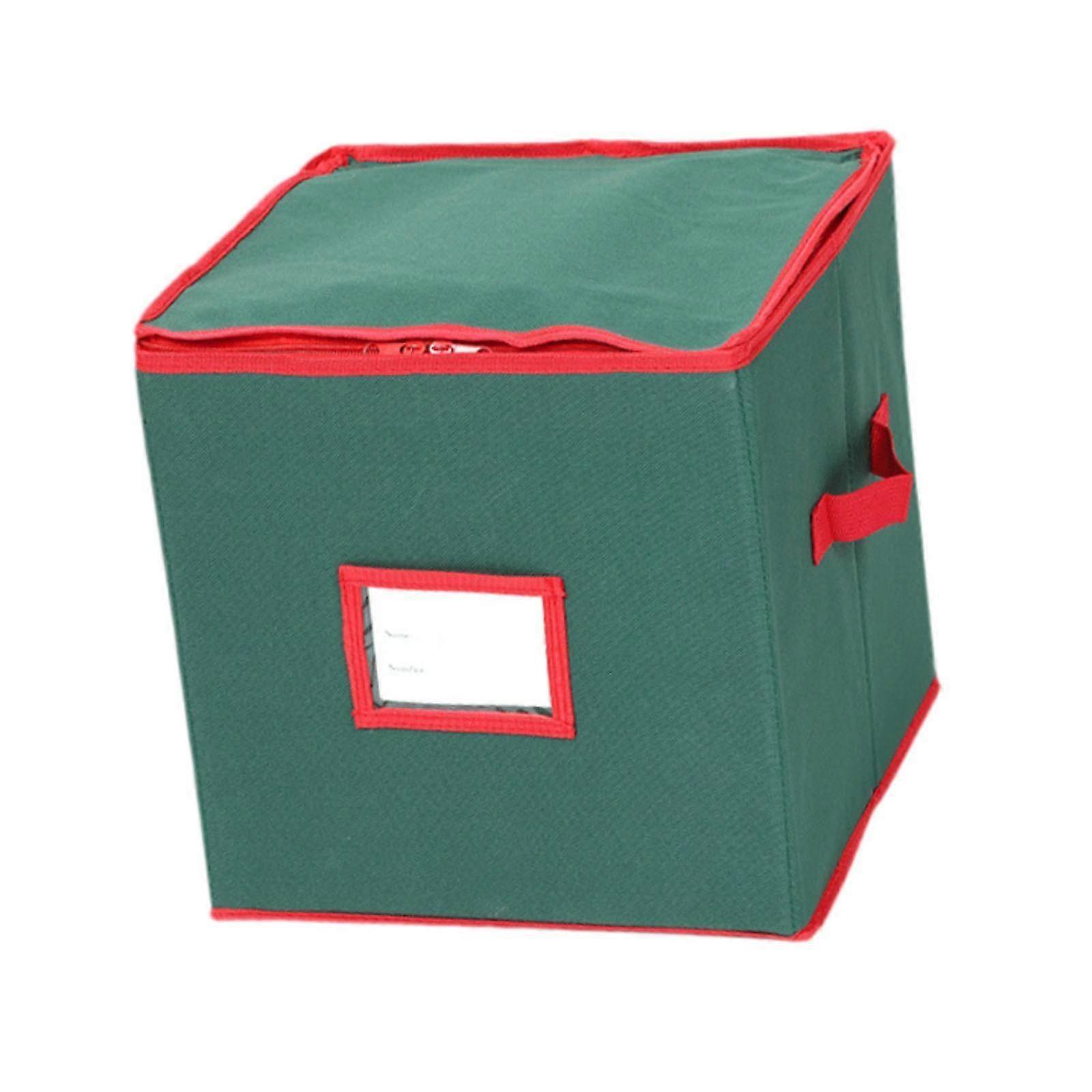 Christmas decoration organizer with two zipper compartments red