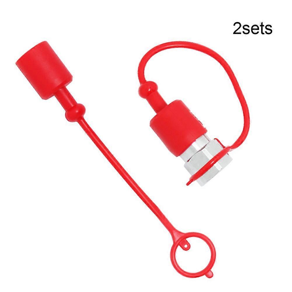 Mosiee 2 Set of Hydraulic Quick Connect Quick Connect Coupler Cap with Dust Cap