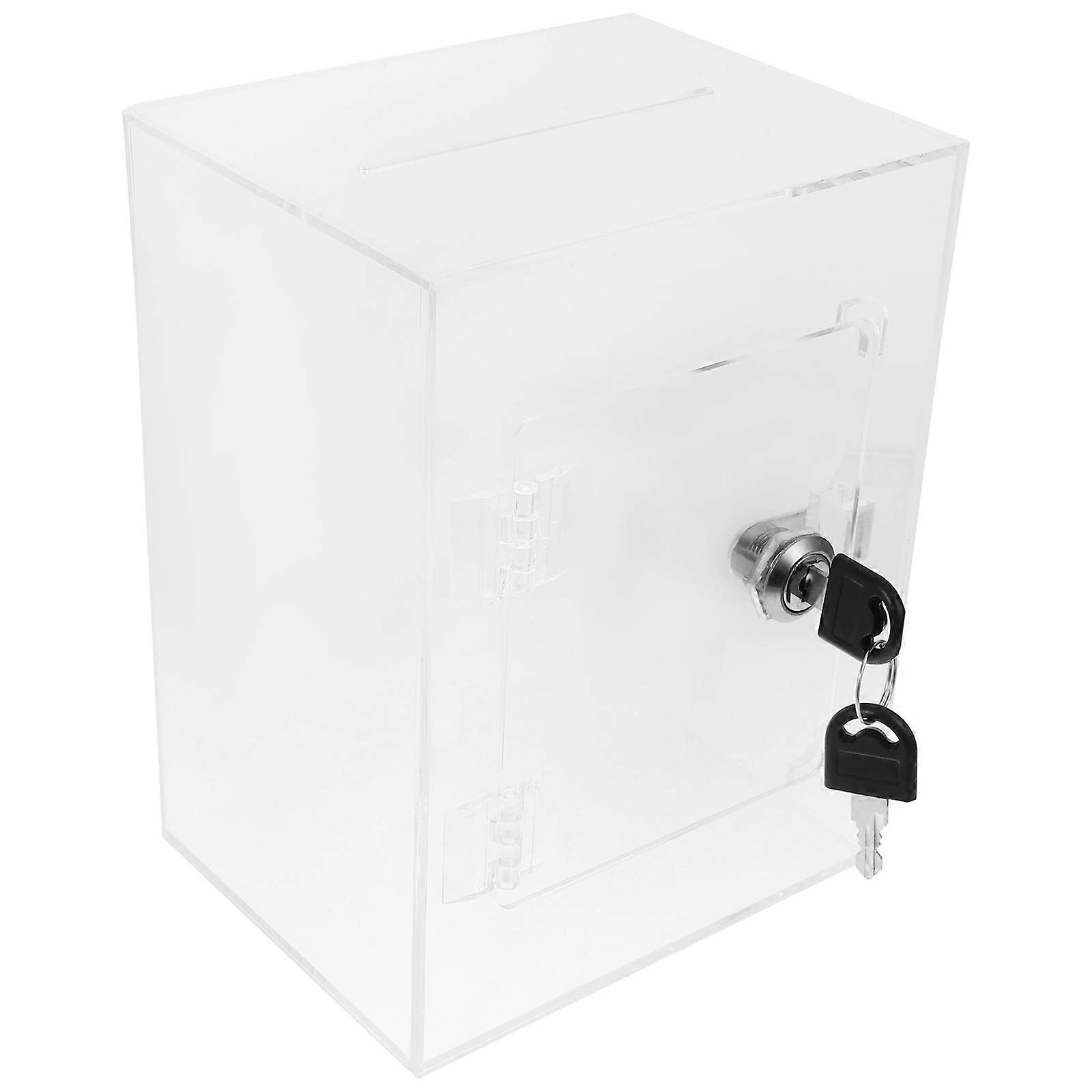 Convenient Acrylic Piggy Bank Transparent Money Storage Box With Lock Kids Use Saving Box